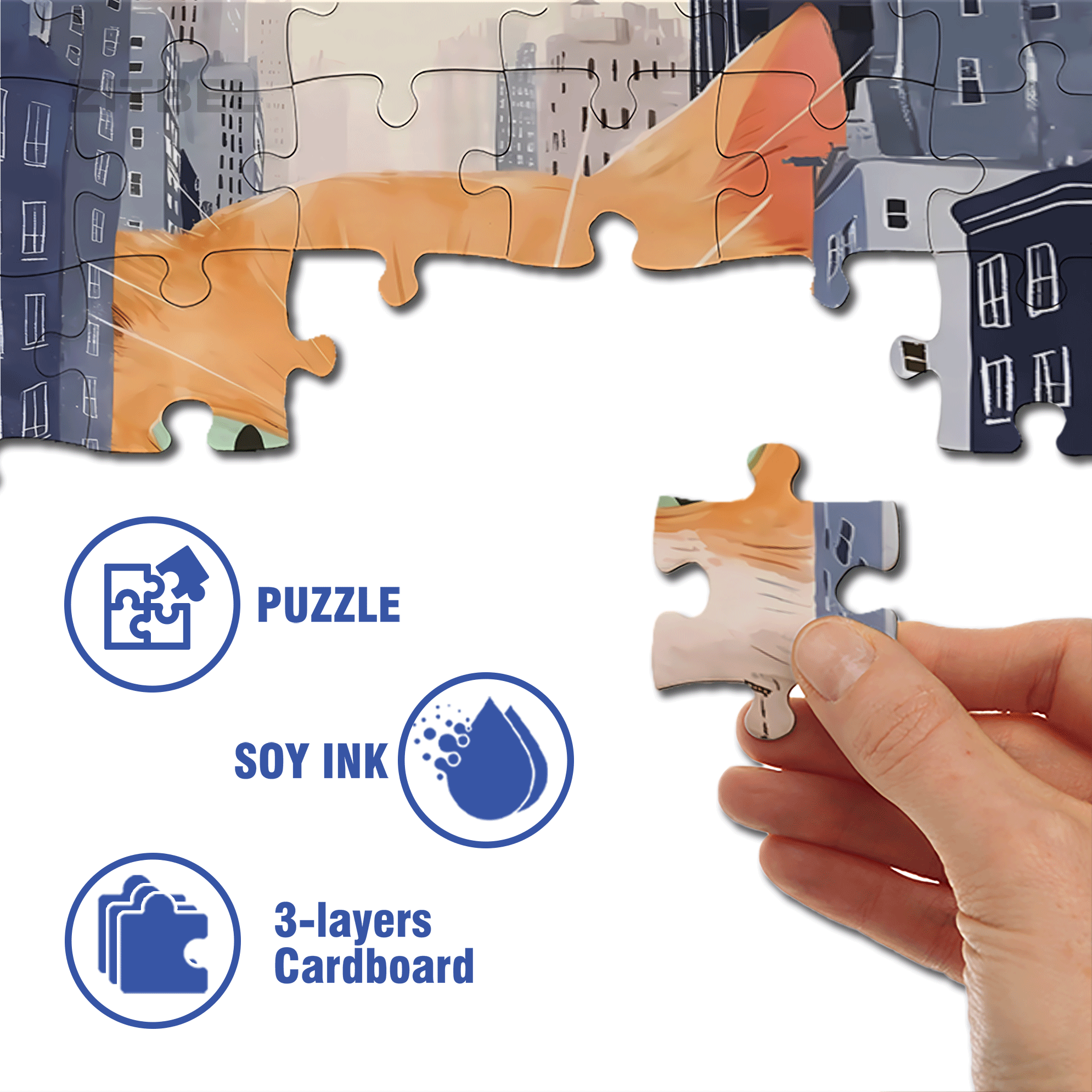 Cats Invade Earth 500pcs/1000pcs Jigsaw Puzzle, Scratch-Resistant, Interactive Family Game & Brain-Boosting DIY Decor, Perfect for Halloween, Christmas & New Year Gifts, Family Puzzle Game