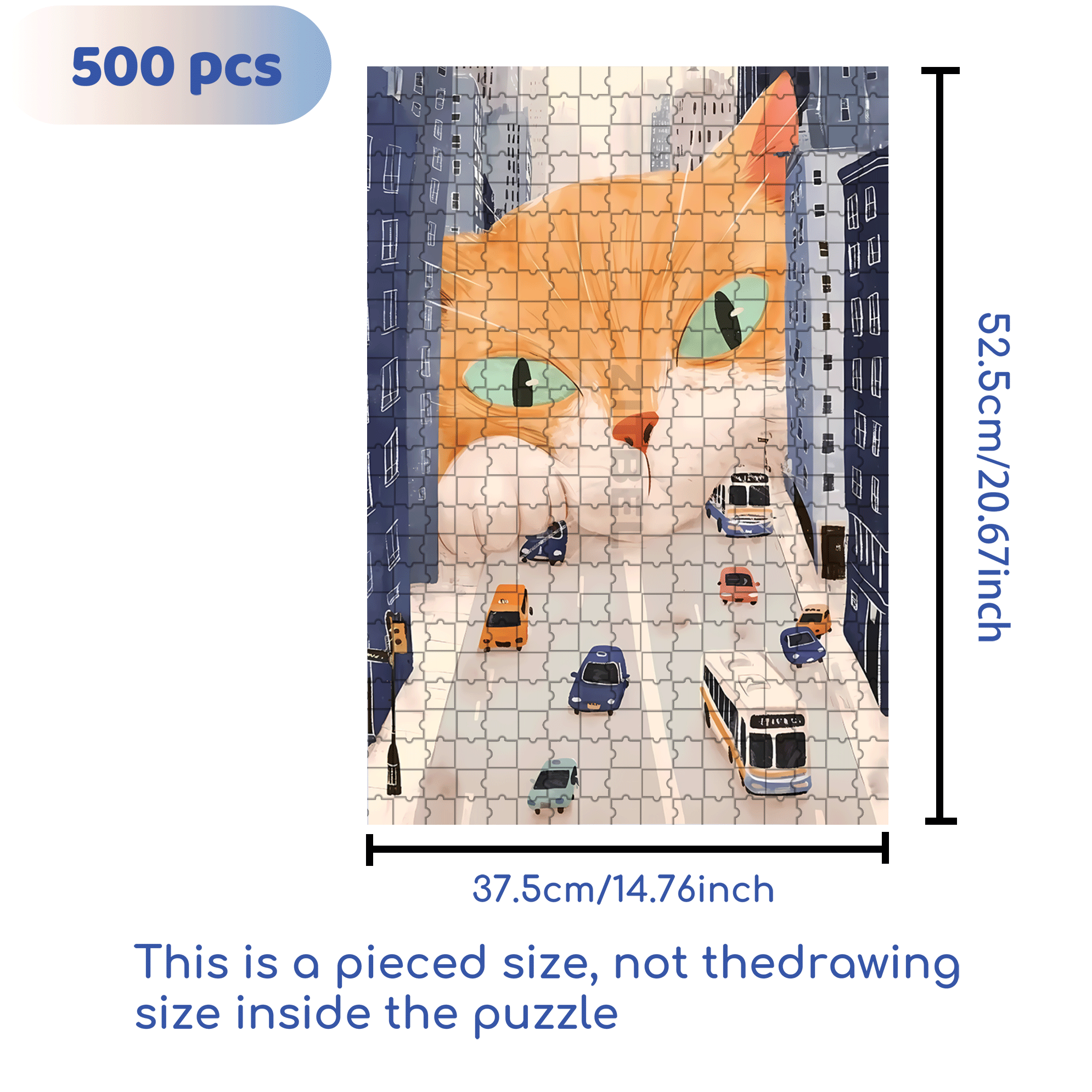 Cats Invade Earth 500pcs/1000pcs Jigsaw Puzzle, Scratch-Resistant, Interactive Family Game & Brain-Boosting DIY Decor, Perfect for Halloween, Christmas & New Year Gifts, Family Puzzle Game