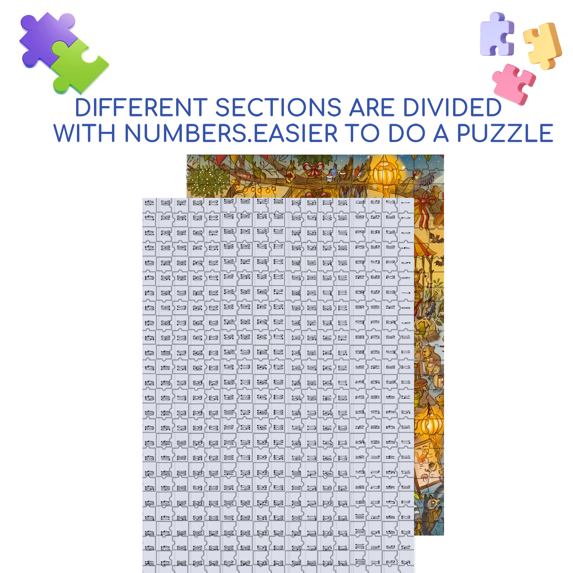 Celebration Night 500pcs/1000pcs Jigsaw Puzzle, Scratch-Resistant, Interactive Family Game & Brain-Boosting DIY Decor, Perfect for Halloween, Christmas & New Year Gifts, Family Puzzle Game