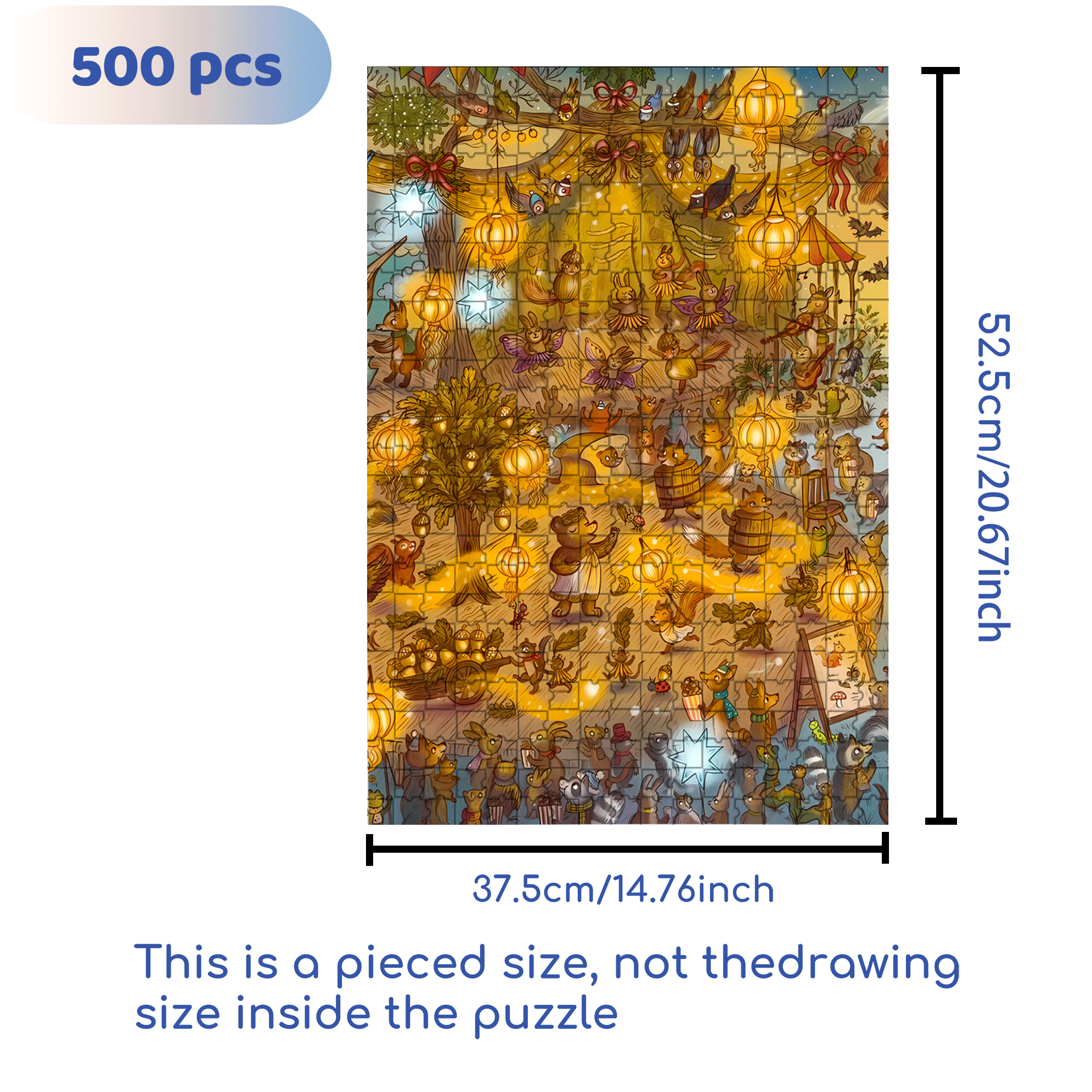 Celebration Night 500pcs/1000pcs Jigsaw Puzzle, Scratch-Resistant, Interactive Family Game & Brain-Boosting DIY Decor, Perfect for Halloween, Christmas & New Year Gifts, Family Puzzle Game