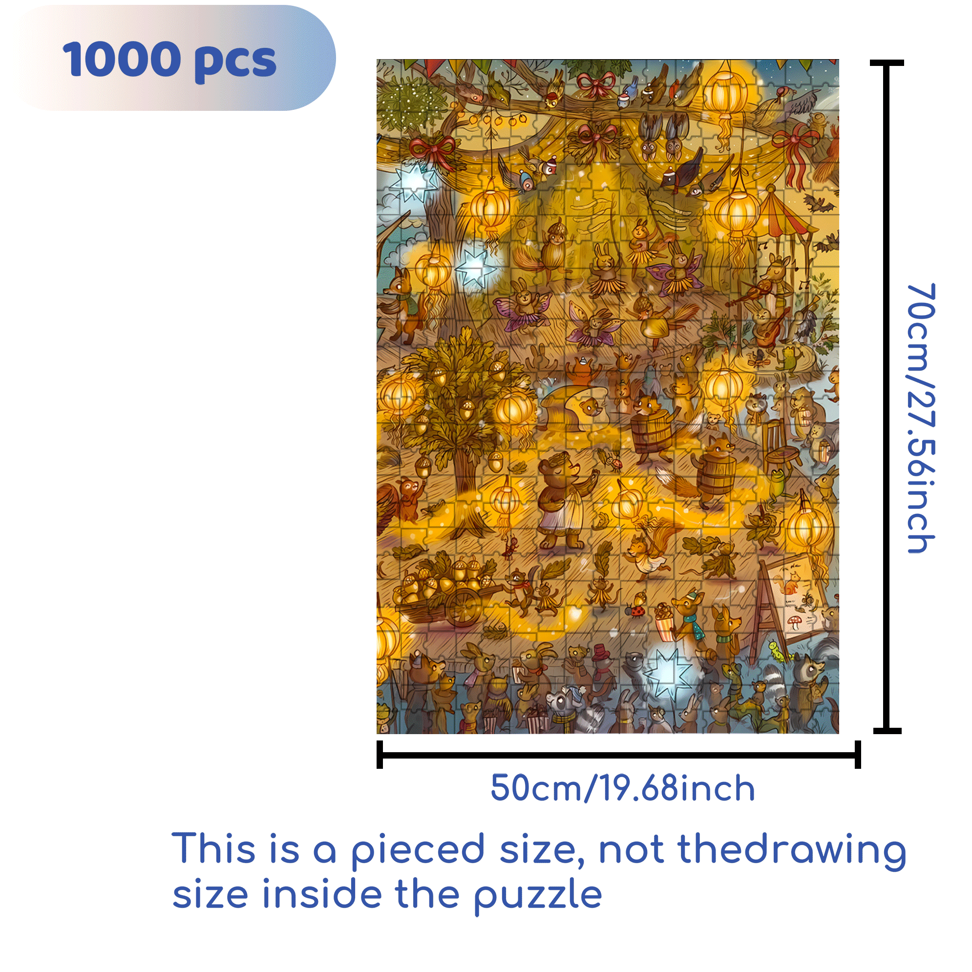 Celebration Night 500pcs/1000pcs Jigsaw Puzzle, Scratch-Resistant, Interactive Family Game & Brain-Boosting DIY Decor, Perfect for Halloween, Christmas & New Year Gifts, Family Puzzle Game