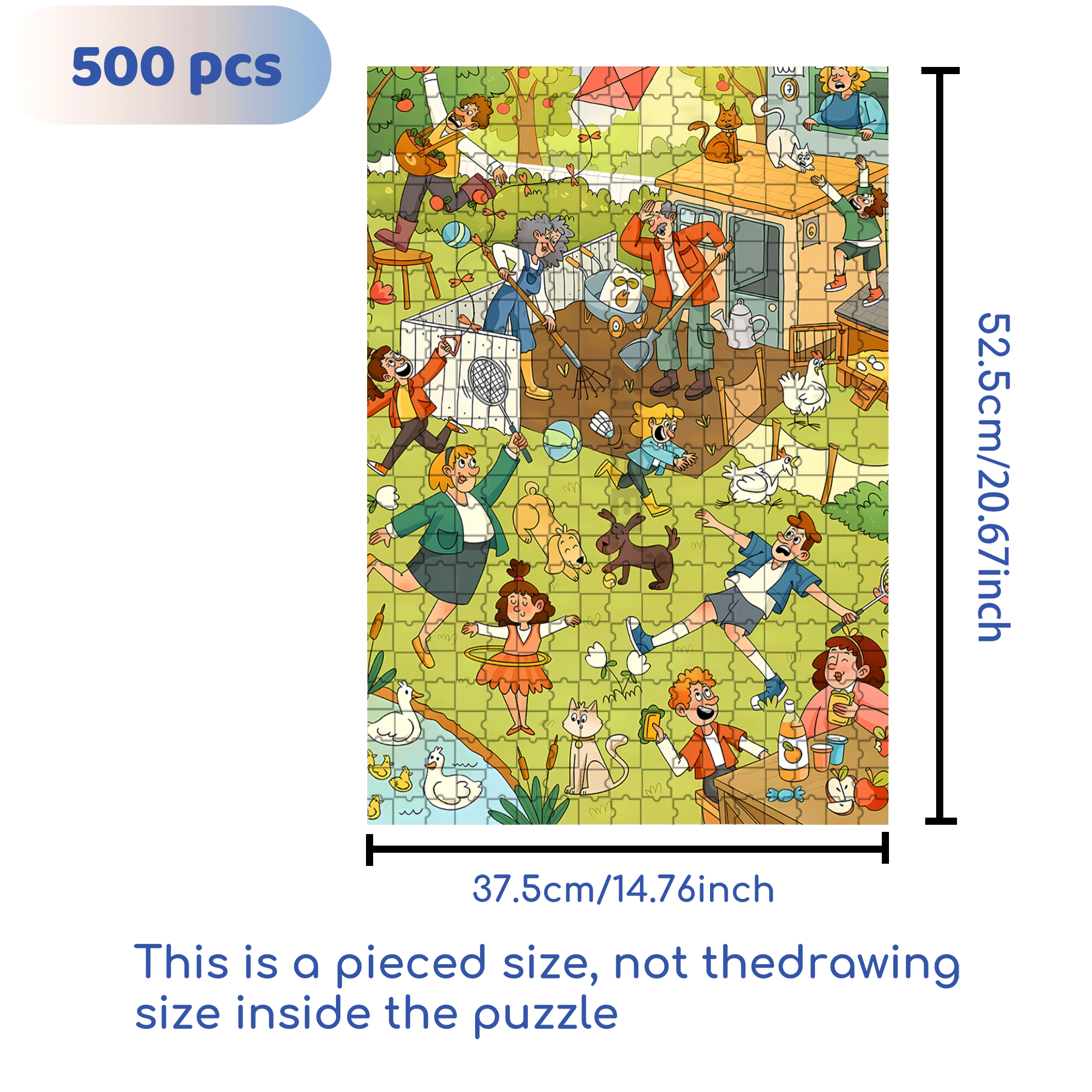 Chickens And Dogs In Chaos 500pcs/1000pcs Jigsaw Puzzle, Scratch-Resistant, Interactive Family Game & Brain-Boosting DIY Decor, Perfect for Halloween, Christmas & New Year Gifts, Family Puzzle Game