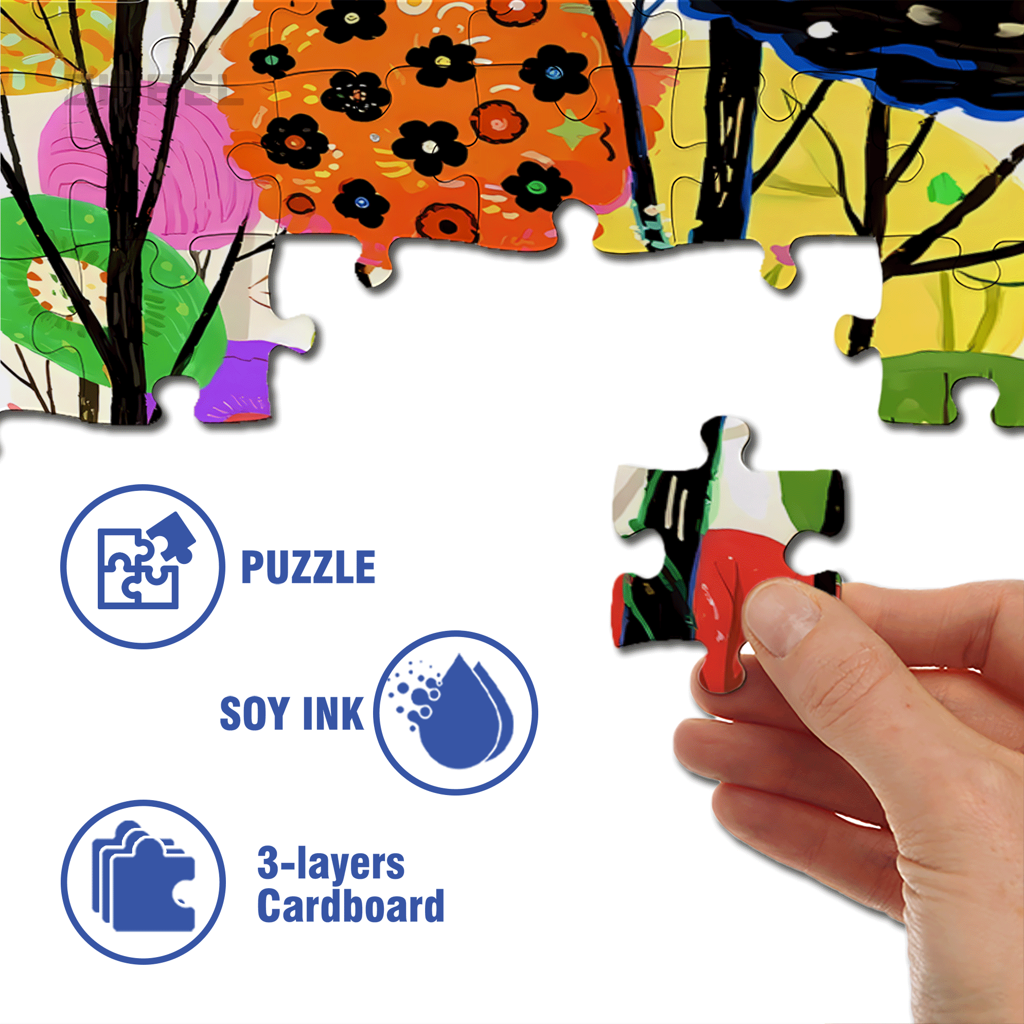 Colorful Nature 2 500pcs/1000pcs Jigsaw Puzzle, Scratch-Resistant, Interactive Family Game & Brain-Boosting DIY Decor, Perfect for Halloween, Christmas & New Year Gifts, Family Puzzle Game