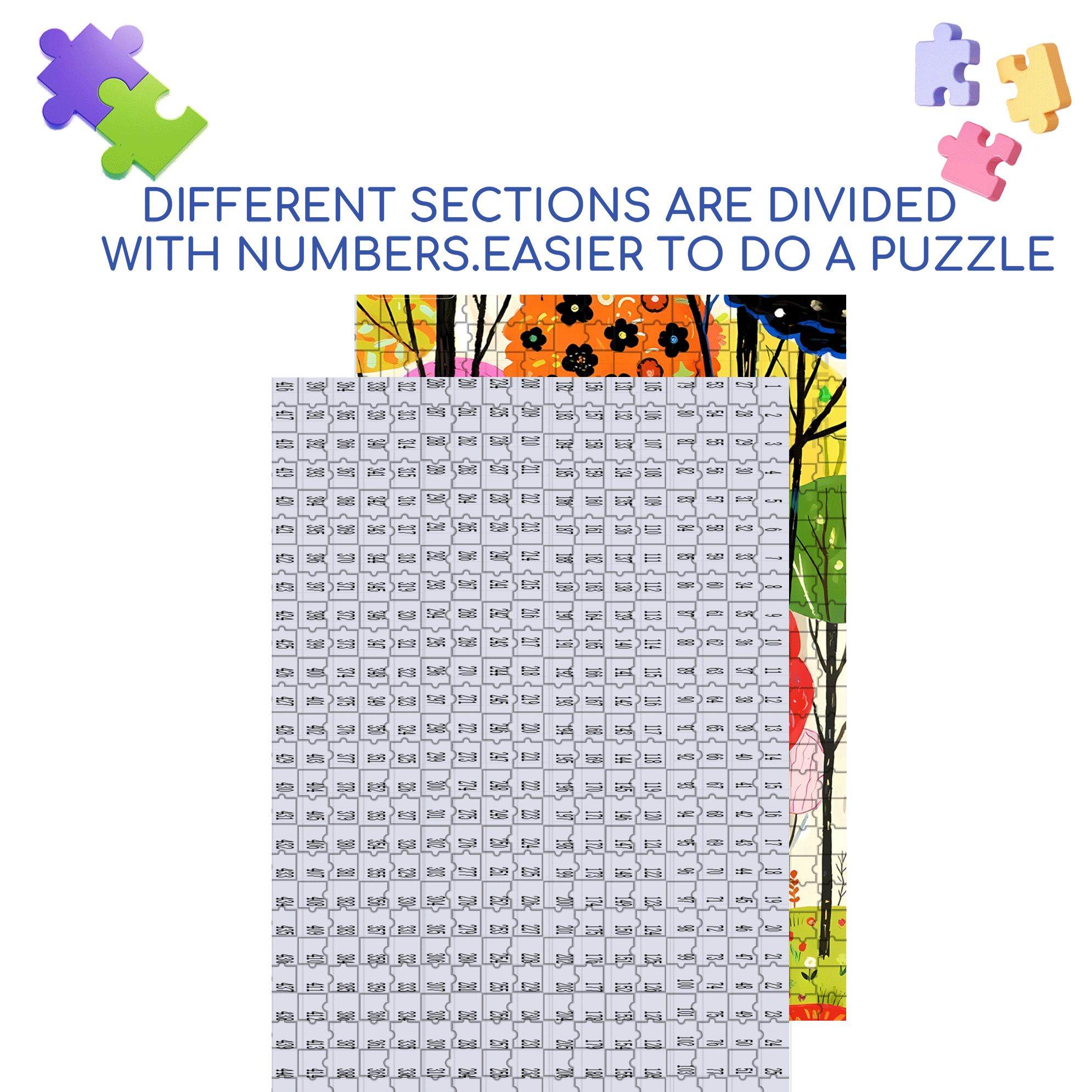 Colorful Nature 2 500pcs/1000pcs Jigsaw Puzzle, Scratch-Resistant, Interactive Family Game & Brain-Boosting DIY Decor, Perfect for Halloween, Christmas & New Year Gifts, Family Puzzle Game