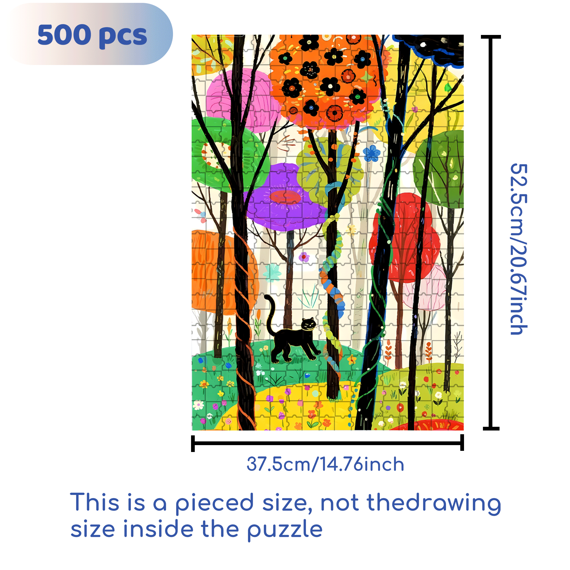 Colorful Nature 2 500pcs/1000pcs Jigsaw Puzzle, Scratch-Resistant, Interactive Family Game & Brain-Boosting DIY Decor, Perfect for Halloween, Christmas & New Year Gifts, Family Puzzle Game