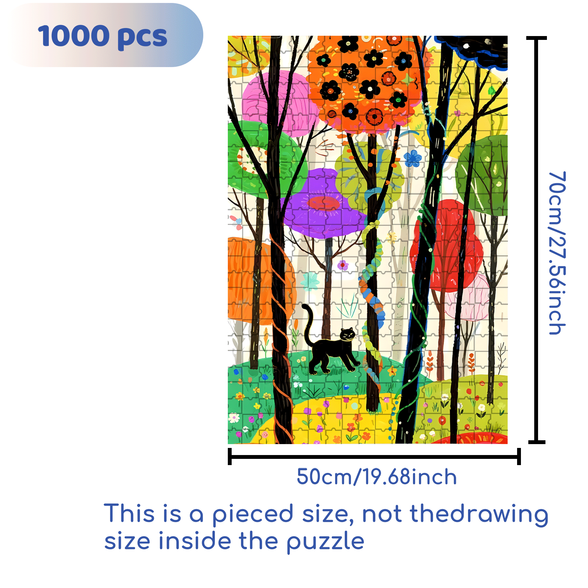 Colorful Nature 2 500pcs/1000pcs Jigsaw Puzzle, Scratch-Resistant, Interactive Family Game & Brain-Boosting DIY Decor, Perfect for Halloween, Christmas & New Year Gifts, Family Puzzle Game