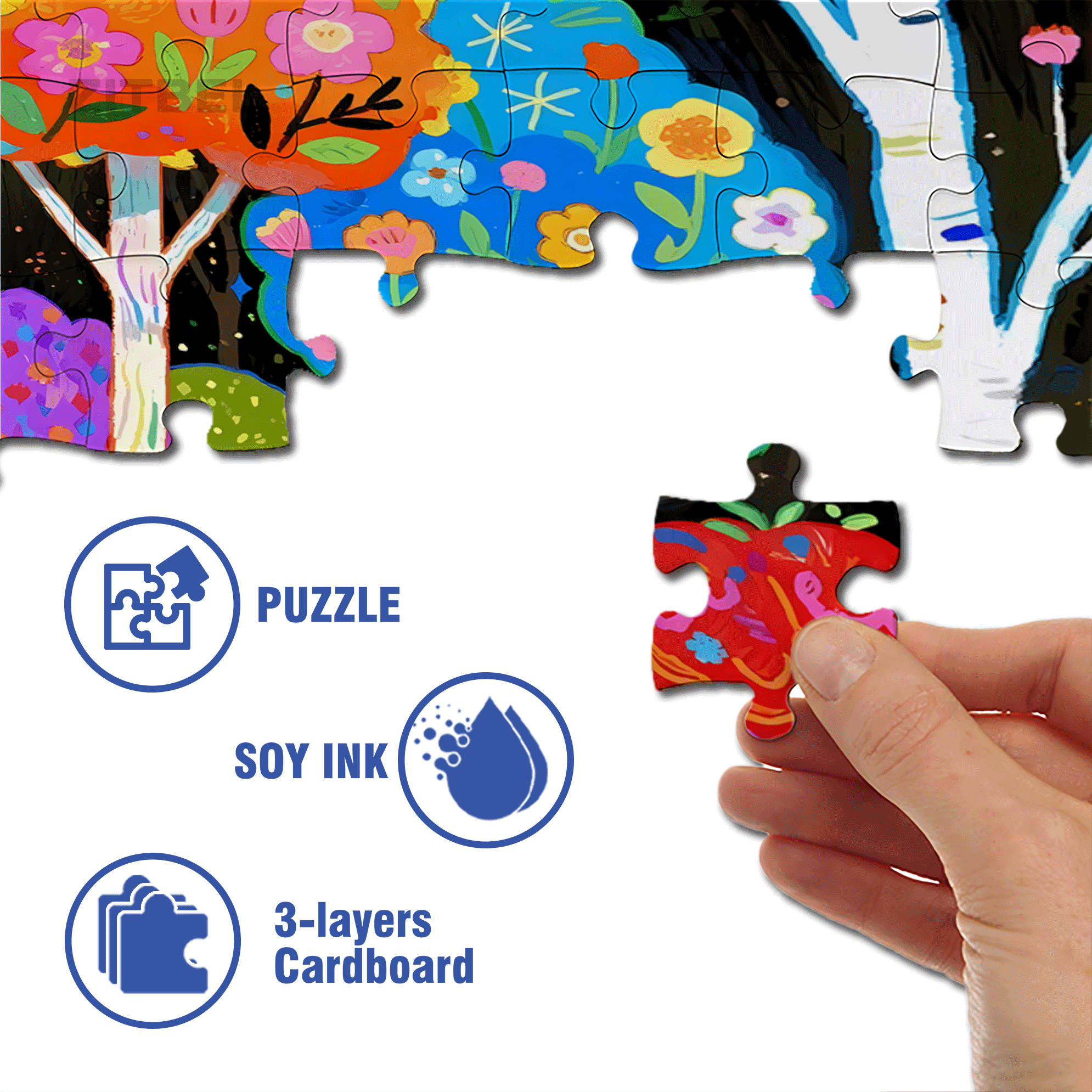 Colorful Nature 500pcs/1000pcs Jigsaw Puzzle, Scratch-Resistant, Interactive Family Game & Brain-Boosting DIY Decor, Perfect for Halloween, Christmas & New Year Gifts, Family Puzzle Game