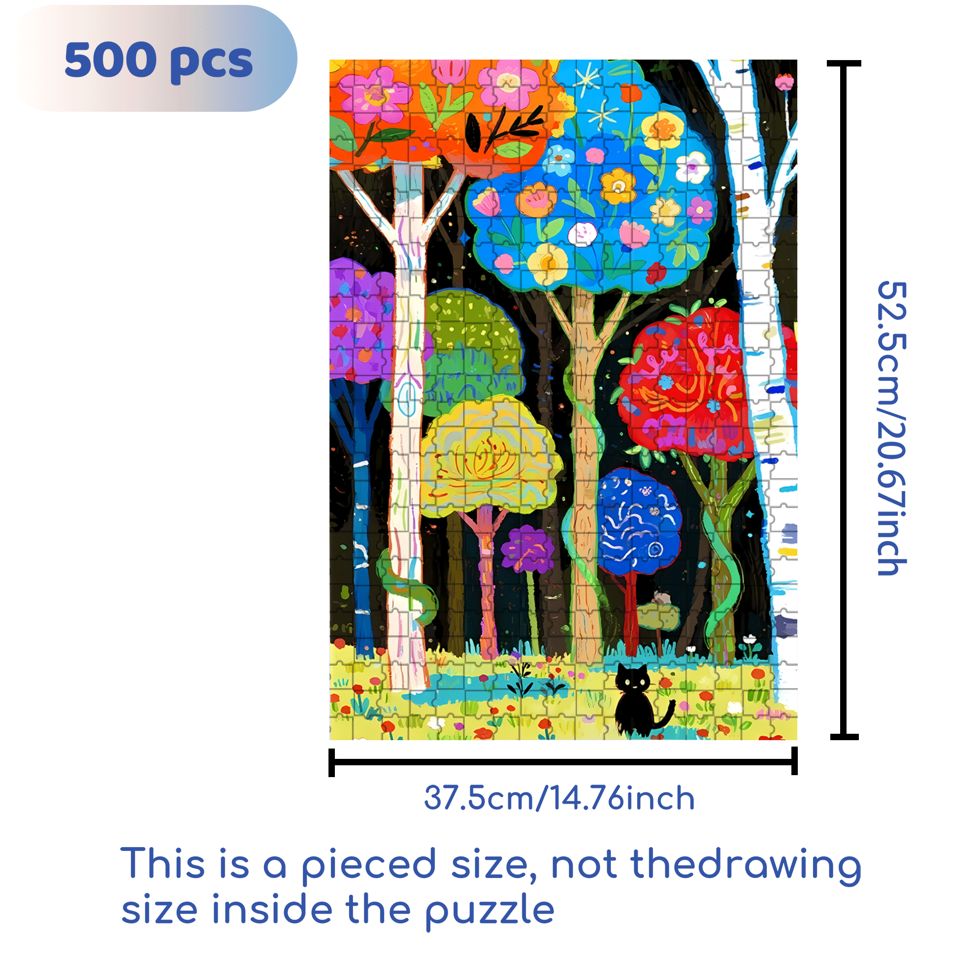 Colorful Nature 500pcs/1000pcs Jigsaw Puzzle, Scratch-Resistant, Interactive Family Game & Brain-Boosting DIY Decor, Perfect for Halloween, Christmas & New Year Gifts, Family Puzzle Game