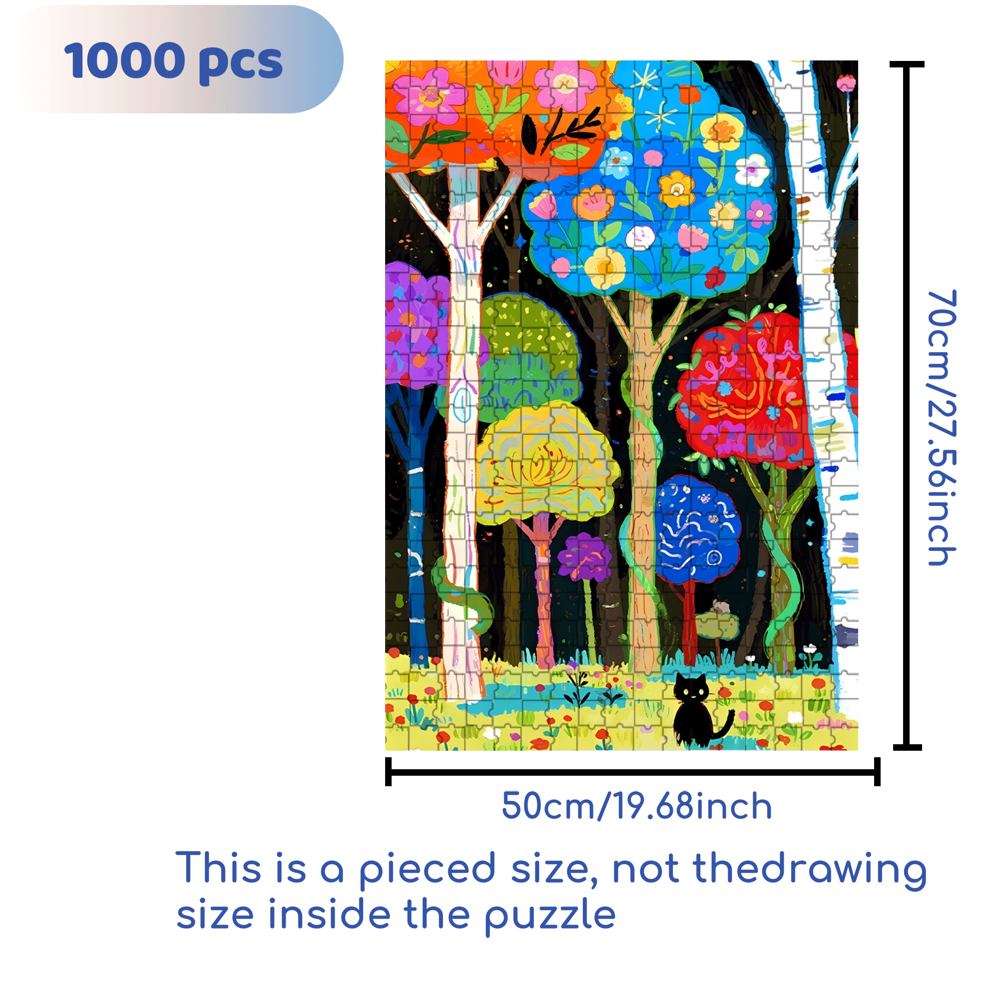 Colorful Nature 500pcs/1000pcs Jigsaw Puzzle, Scratch-Resistant, Interactive Family Game & Brain-Boosting DIY Decor, Perfect for Halloween, Christmas & New Year Gifts, Family Puzzle Game