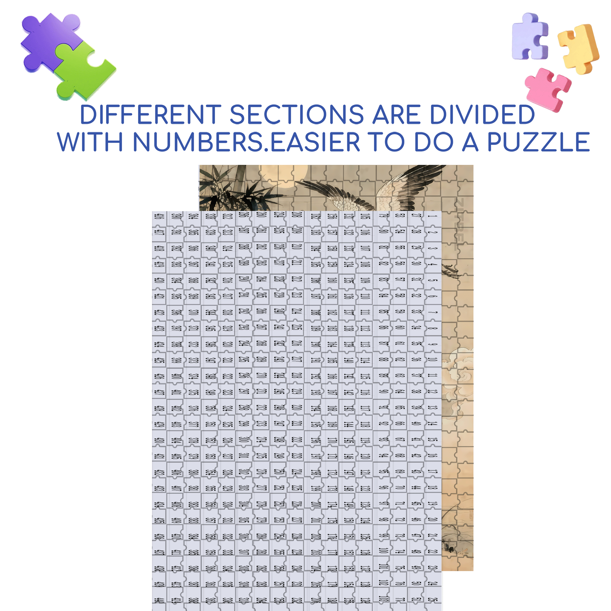 Cranes 500pcs/1000pcs Jigsaw Puzzle, Scratch-Resistant, Interactive Family Game & Brain-Boosting DIY Decor, Perfect for Halloween, Christmas & New Year Gifts, Family Puzzle Game