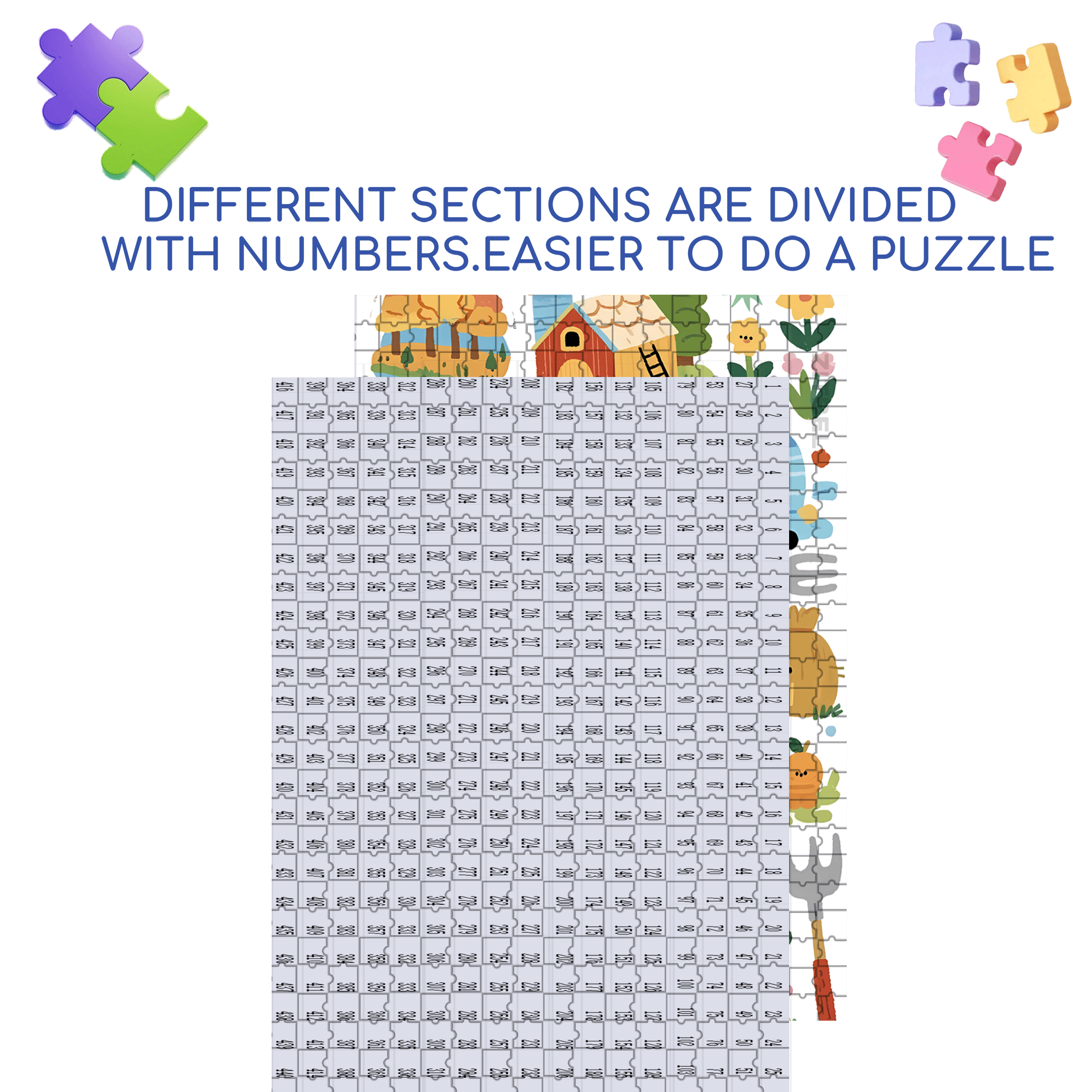 Cute Style Stickers 2 500pcs/1000pcs Jigsaw Puzzle, Scratch-Resistant, Interactive Family Game & Brain-Boosting DIY Decor, Perfect for Halloween, Christmas & New Year Gifts, Family Puzzle Game