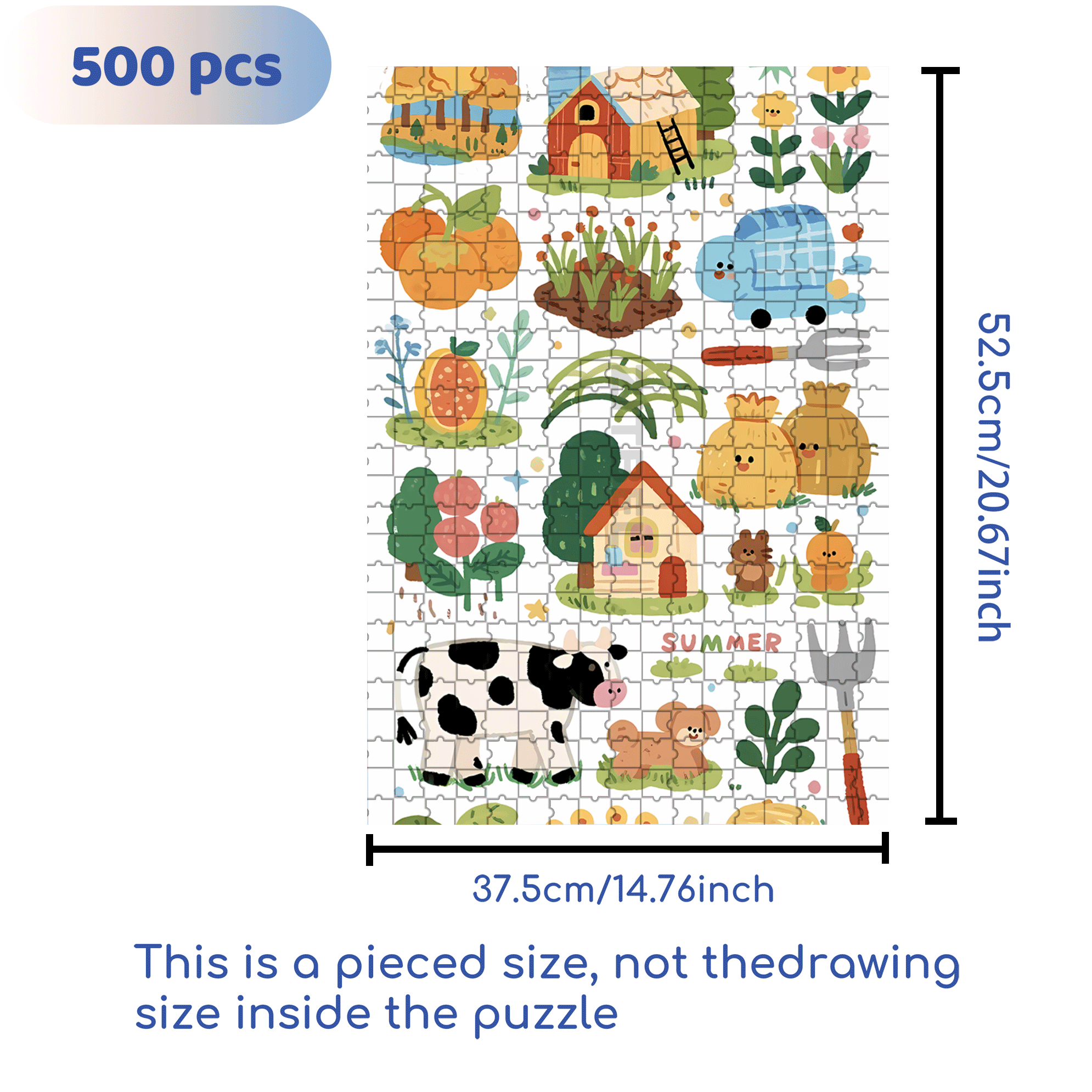 Cute Style Stickers 2 500pcs/1000pcs Jigsaw Puzzle, Scratch-Resistant, Interactive Family Game & Brain-Boosting DIY Decor, Perfect for Halloween, Christmas & New Year Gifts, Family Puzzle Game