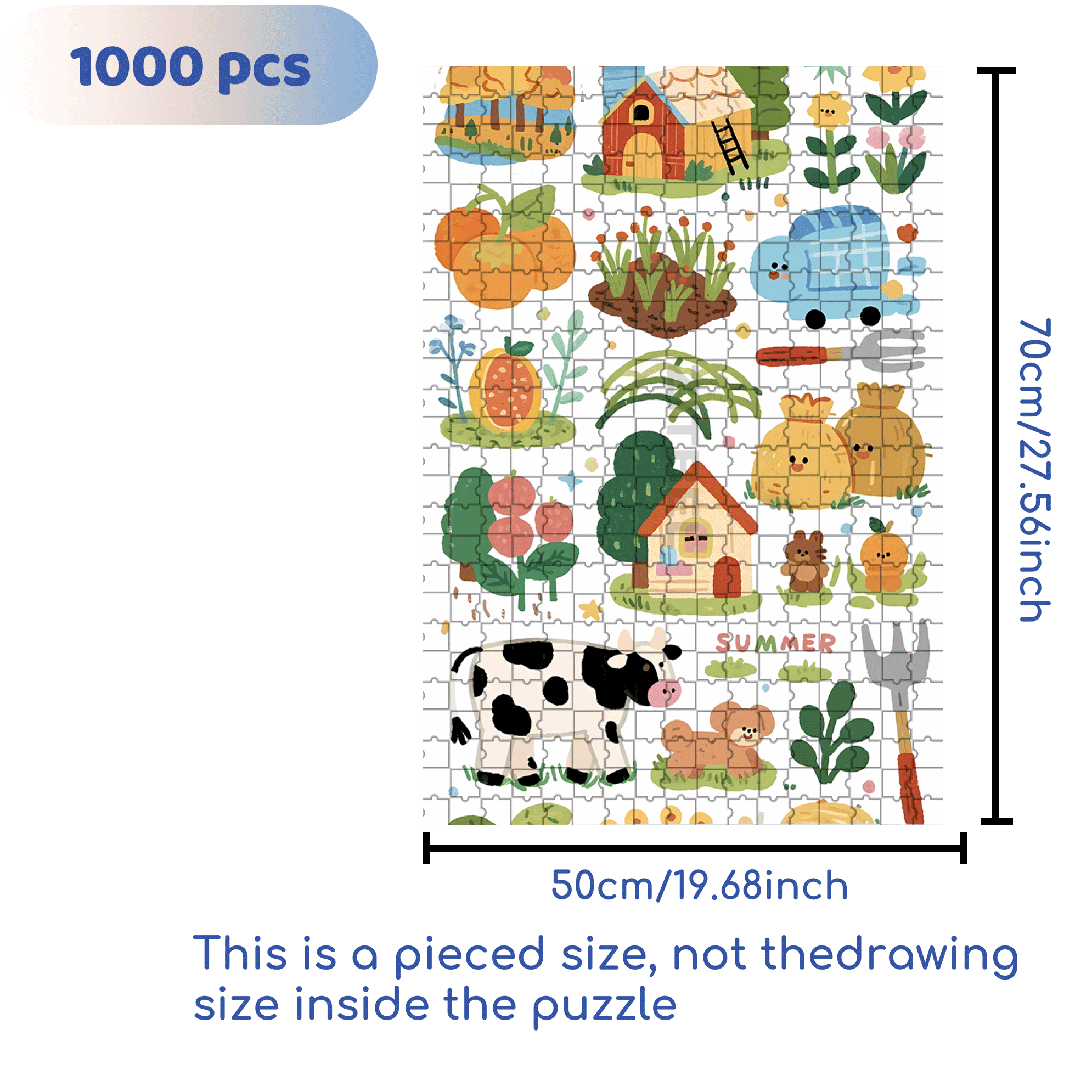 Cute Style Stickers 2 500pcs/1000pcs Jigsaw Puzzle, Scratch-Resistant, Interactive Family Game & Brain-Boosting DIY Decor, Perfect for Halloween, Christmas & New Year Gifts, Family Puzzle Game