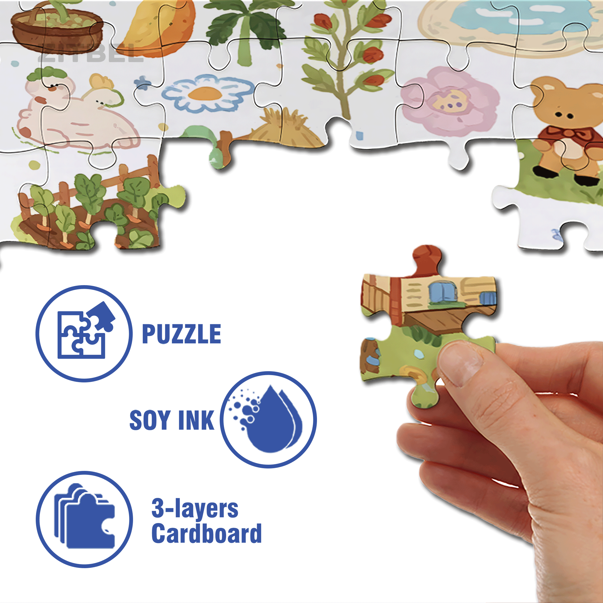 Cute Style Stickers 500pcs/1000pcs Jigsaw Puzzle, Scratch-Resistant, Interactive Family Game & Brain-Boosting DIY Decor, Perfect for Halloween, Christmas & New Year Gifts, Family Puzzle Game