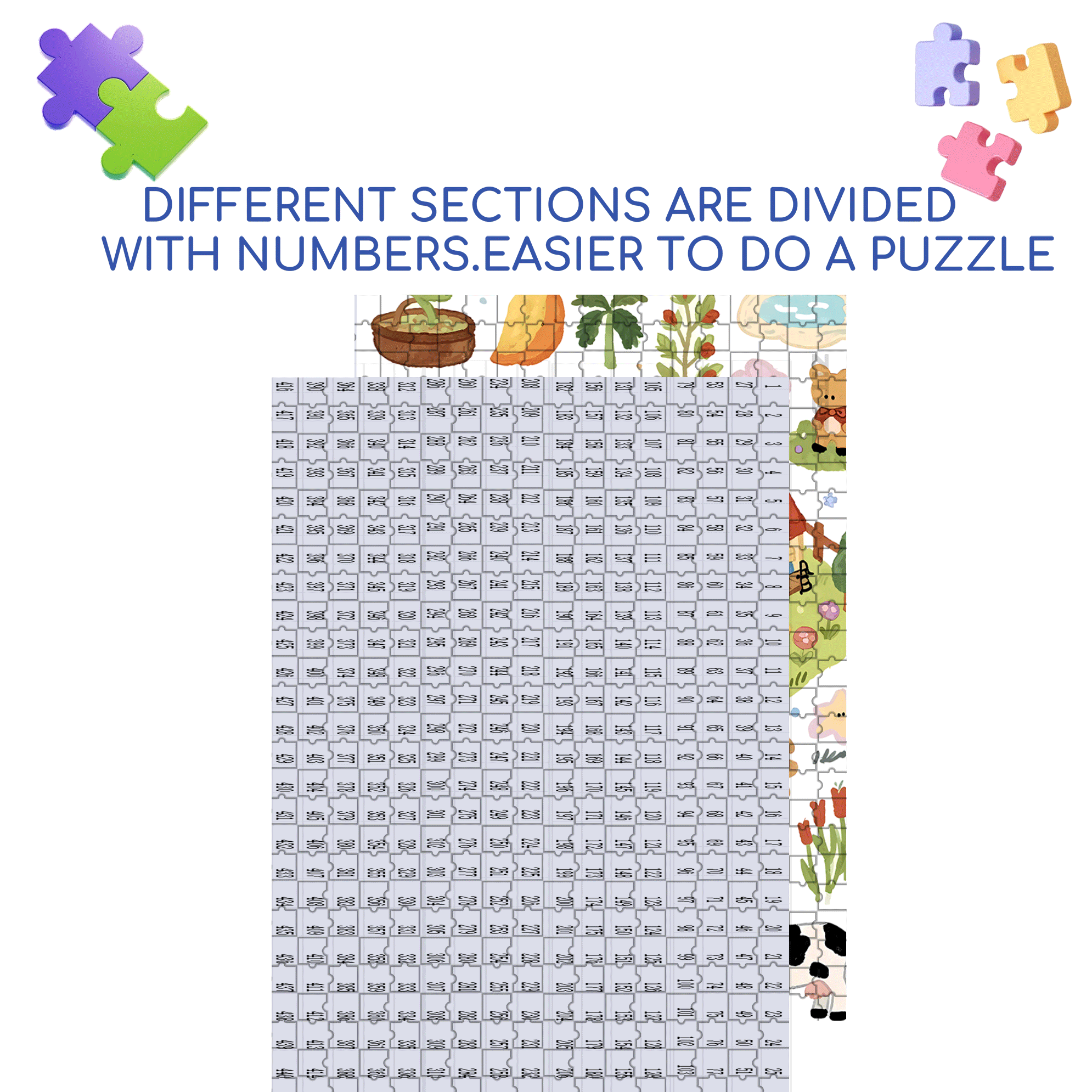 Cute Style Stickers 500pcs/1000pcs Jigsaw Puzzle, Scratch-Resistant, Interactive Family Game & Brain-Boosting DIY Decor, Perfect for Halloween, Christmas & New Year Gifts, Family Puzzle Game