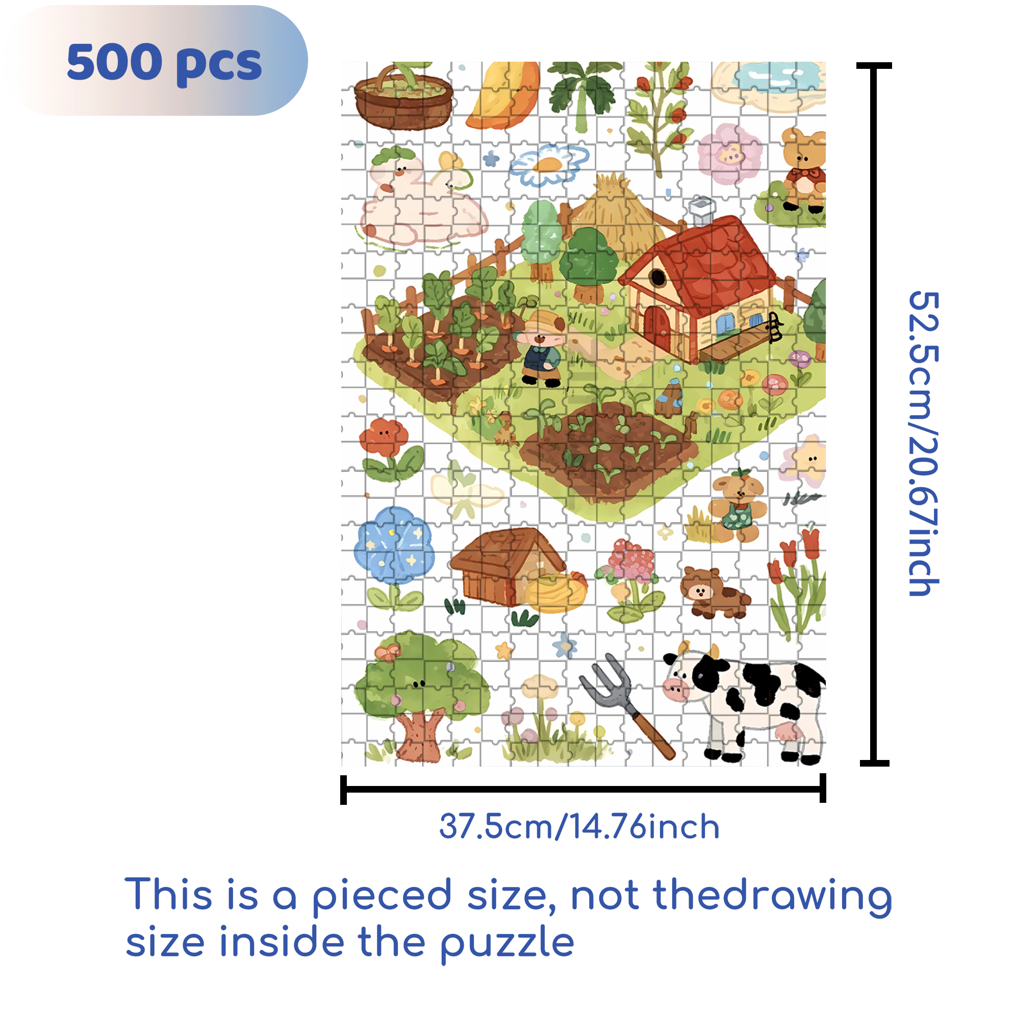 Cute Style Stickers 500pcs/1000pcs Jigsaw Puzzle, Scratch-Resistant, Interactive Family Game & Brain-Boosting DIY Decor, Perfect for Halloween, Christmas & New Year Gifts, Family Puzzle Game