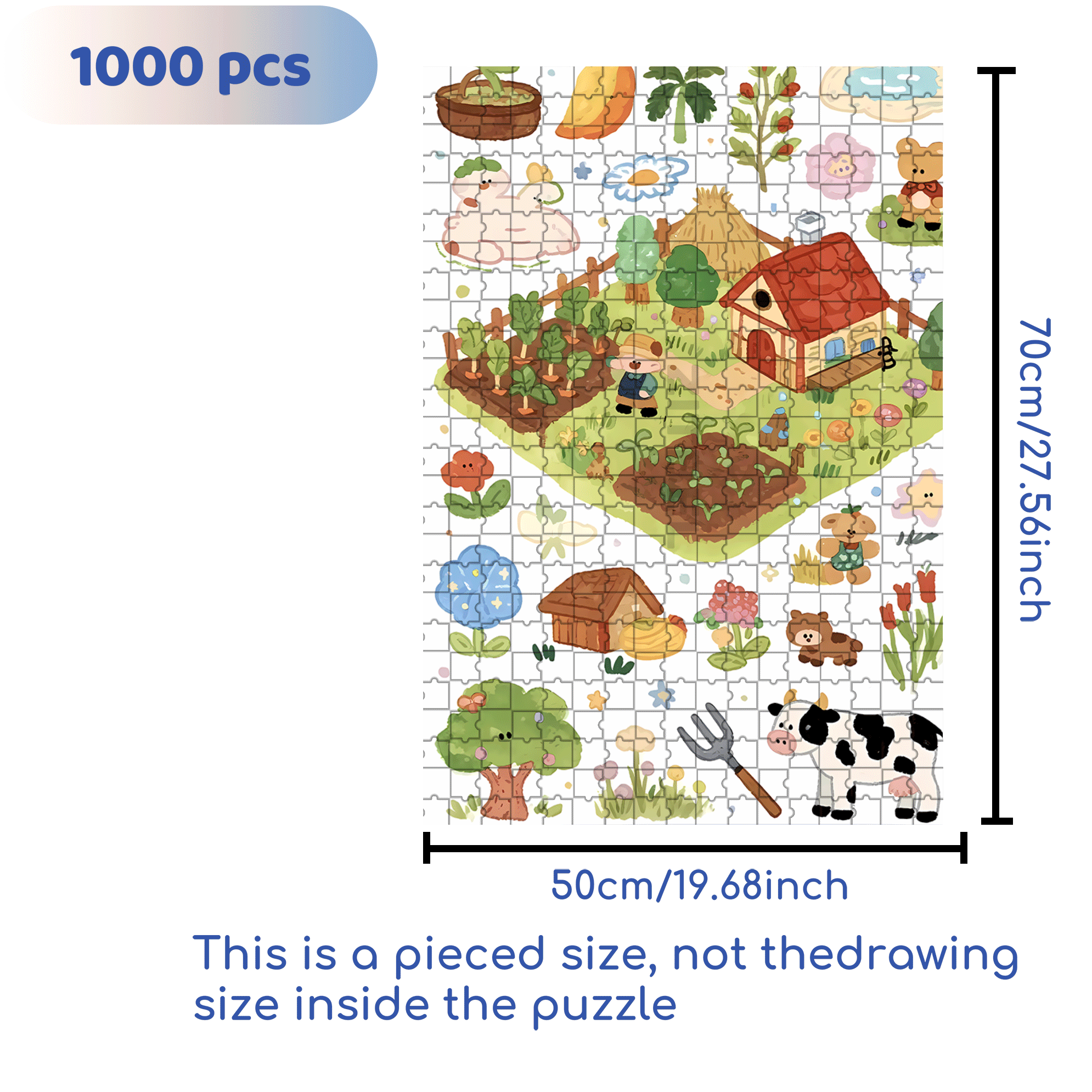 Cute Style Stickers 500pcs/1000pcs Jigsaw Puzzle, Scratch-Resistant, Interactive Family Game & Brain-Boosting DIY Decor, Perfect for Halloween, Christmas & New Year Gifts, Family Puzzle Game