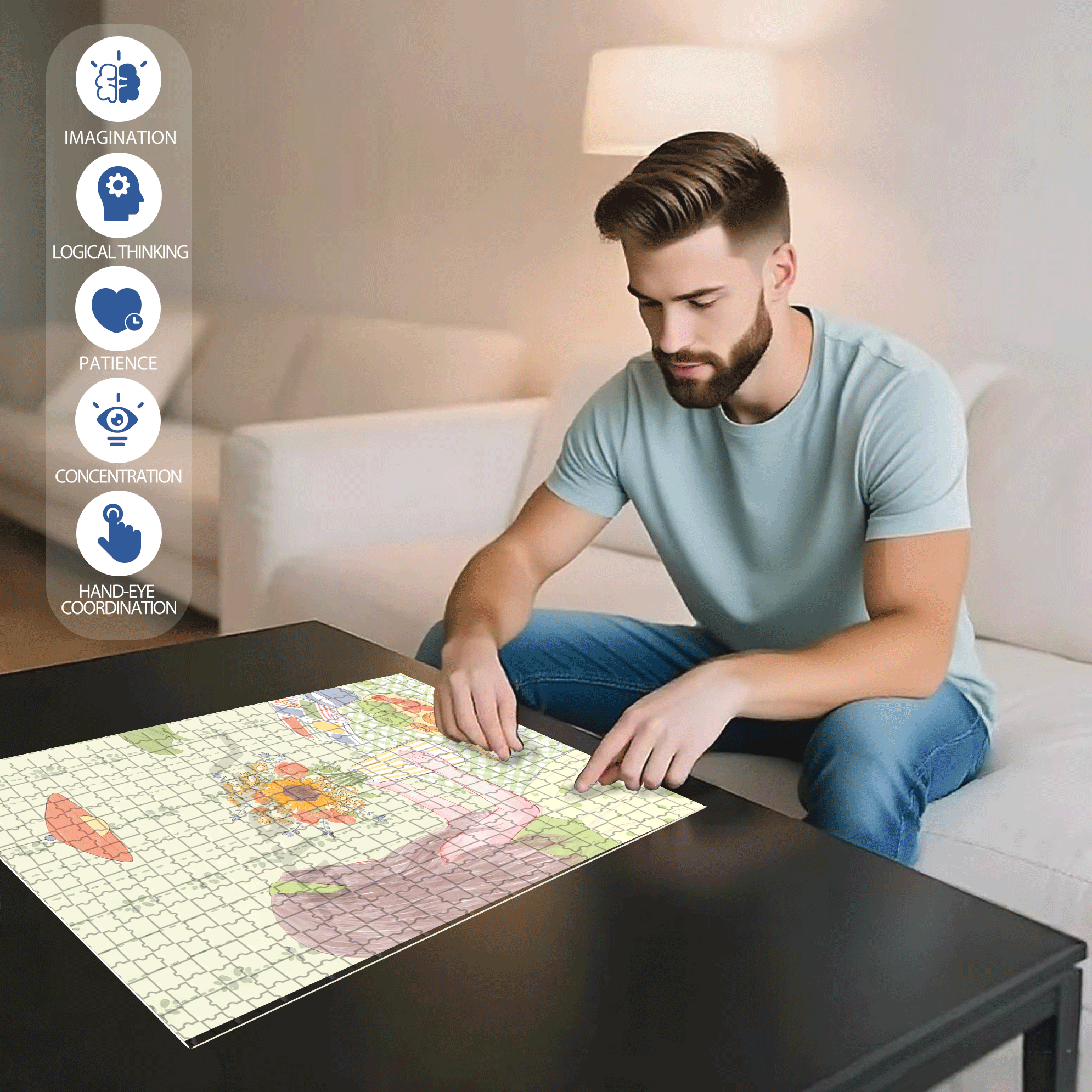 Draw A Page Of Summer 500pcs/1000pcs Jigsaw Puzzle, Scratch-Resistant, Interactive Family Game & Brain-Boosting DIY Decor, Perfect for Halloween, Christmas & New Year Gifts, Family Puzzle Game