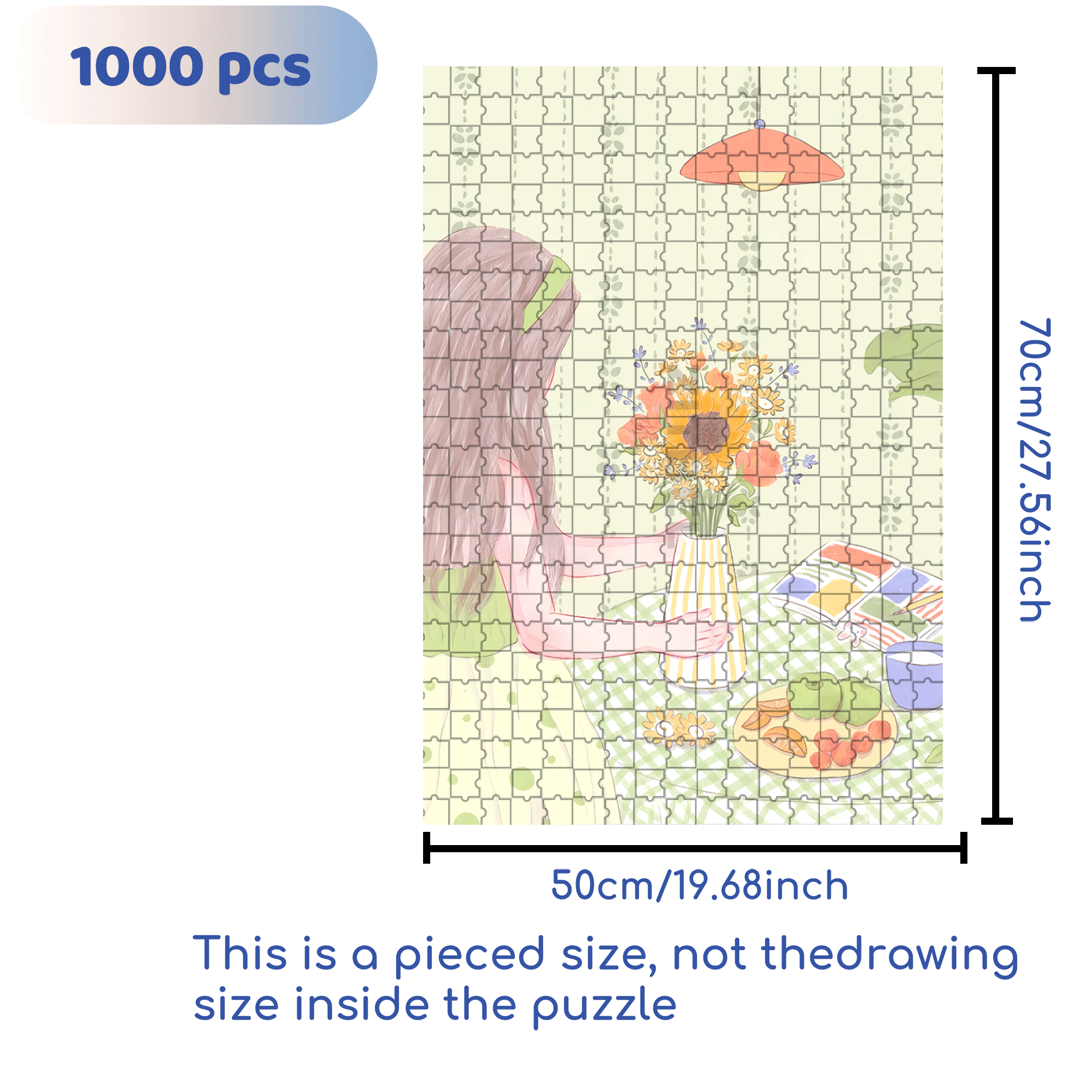 Draw A Page Of Summer 500pcs/1000pcs Jigsaw Puzzle, Scratch-Resistant, Interactive Family Game & Brain-Boosting DIY Decor, Perfect for Halloween, Christmas & New Year Gifts, Family Puzzle Game
