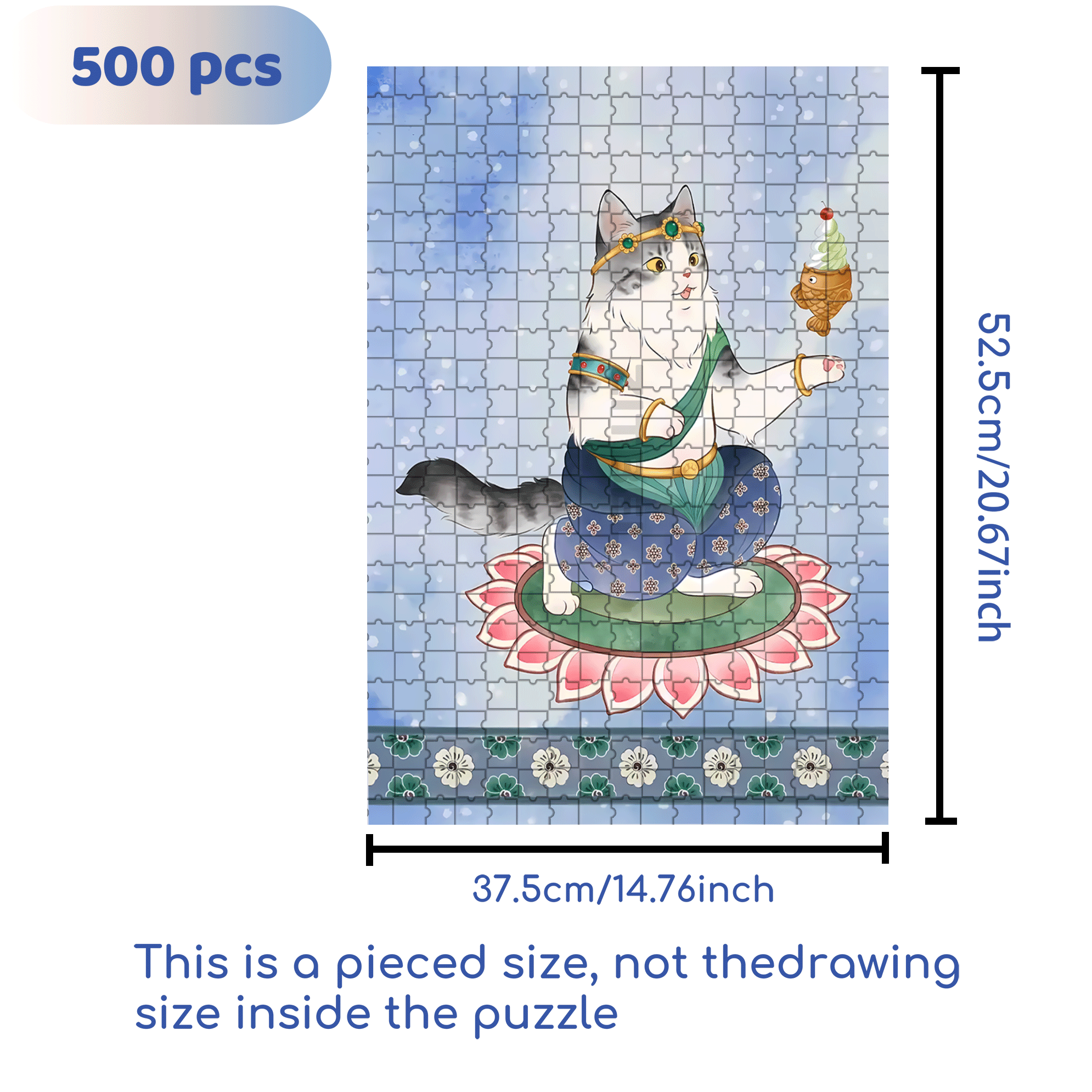 Flying Cat 4 500pcs/1000pcs Jigsaw Puzzle, Scratch-Resistant, Interactive Family Game & Brain-Boosting DIY Decor, Perfect for Halloween, Christmas & New Year Gifts, Family Puzzle Game