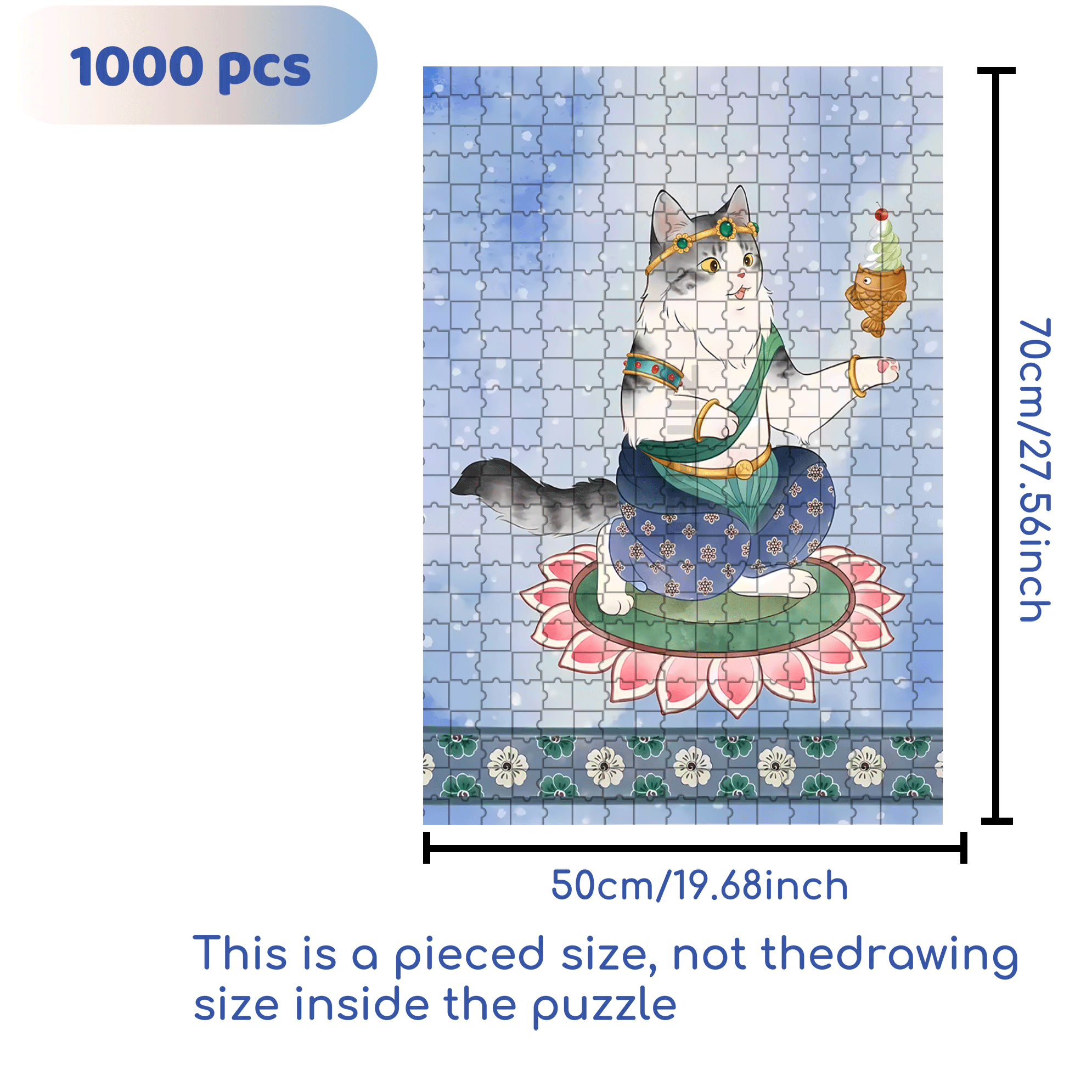 Flying Cat 4 500pcs/1000pcs Jigsaw Puzzle, Scratch-Resistant, Interactive Family Game & Brain-Boosting DIY Decor, Perfect for Halloween, Christmas & New Year Gifts, Family Puzzle Game