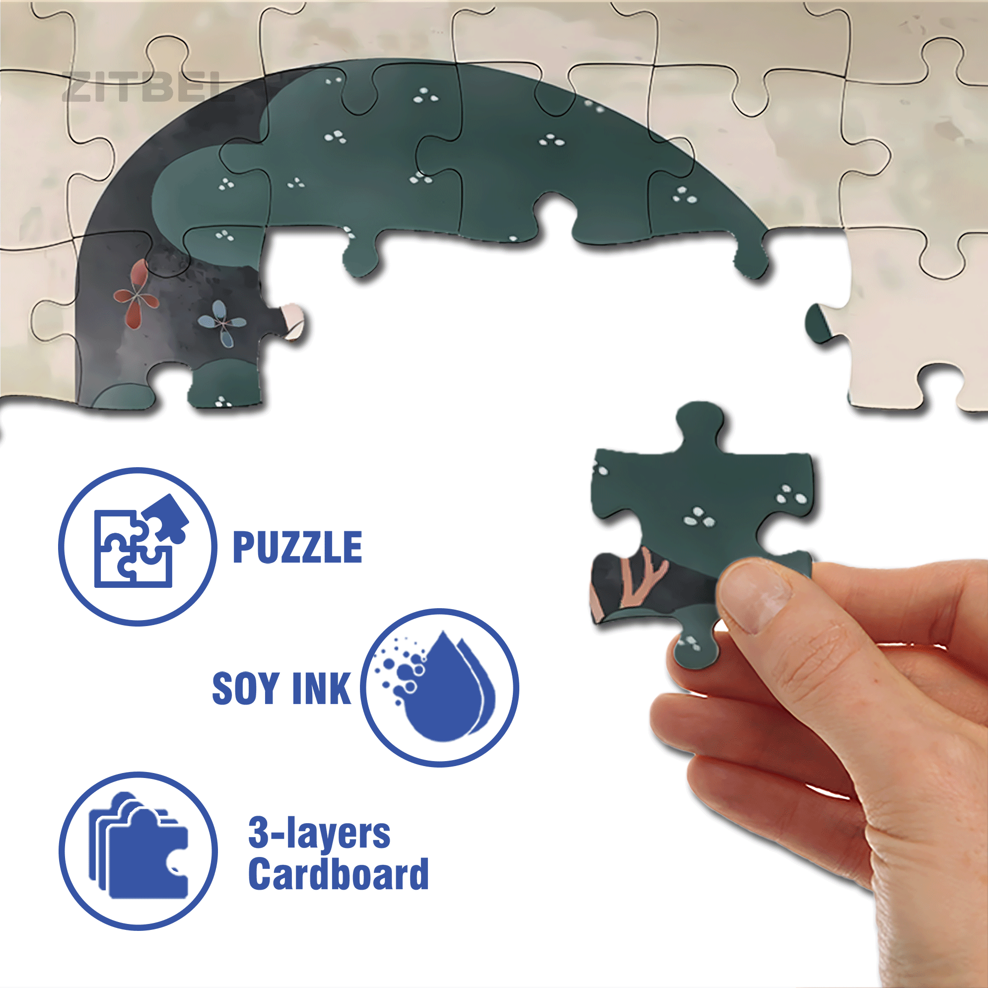 Flying Cat 7 500pcs/1000pcs Jigsaw Puzzle, Scratch-Resistant, Interactive Family Game & Brain-Boosting DIY Decor, Perfect for Halloween, Christmas & New Year Gifts, Family Puzzle Game