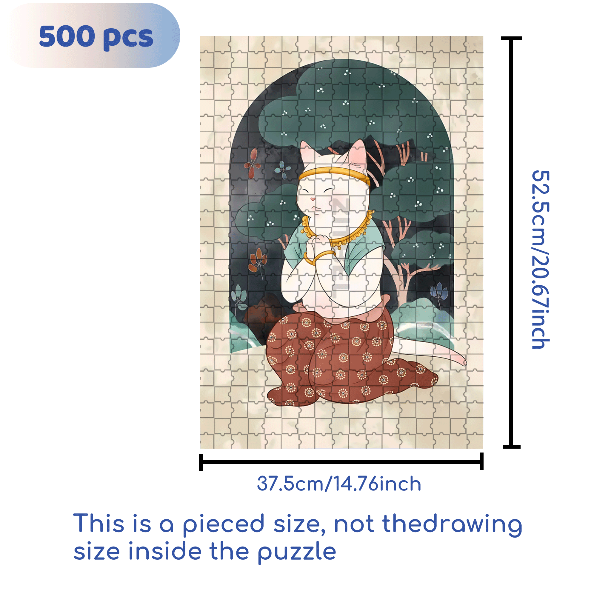Flying Cat 7 500pcs/1000pcs Jigsaw Puzzle, Scratch-Resistant, Interactive Family Game & Brain-Boosting DIY Decor, Perfect for Halloween, Christmas & New Year Gifts, Family Puzzle Game