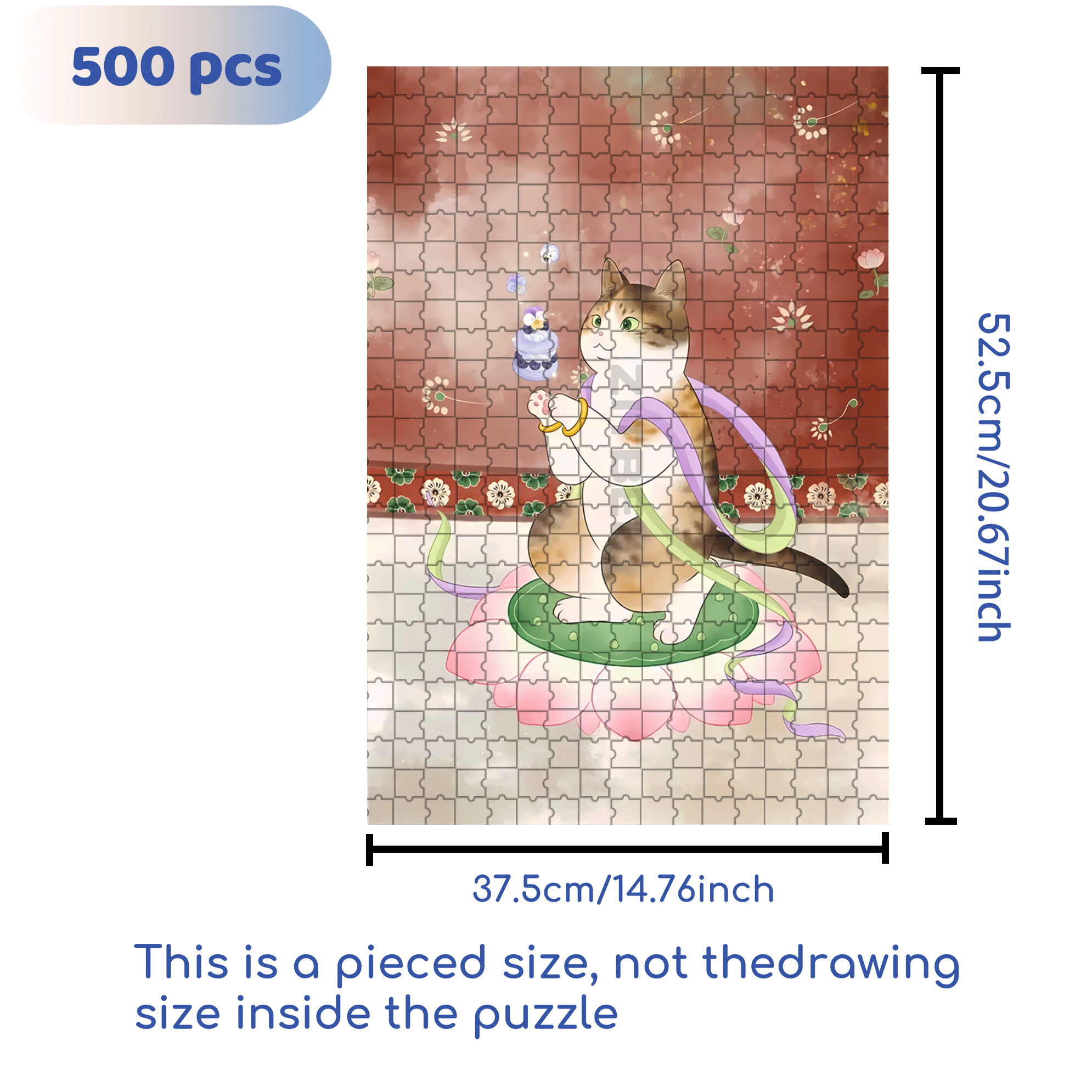 Flying Cat 9 500pcs/1000pcs Jigsaw Puzzle, Scratch-Resistant, Interactive Family Game & Brain-Boosting DIY Decor, Perfect for Halloween, Christmas & New Year Gifts, Family Puzzle Game