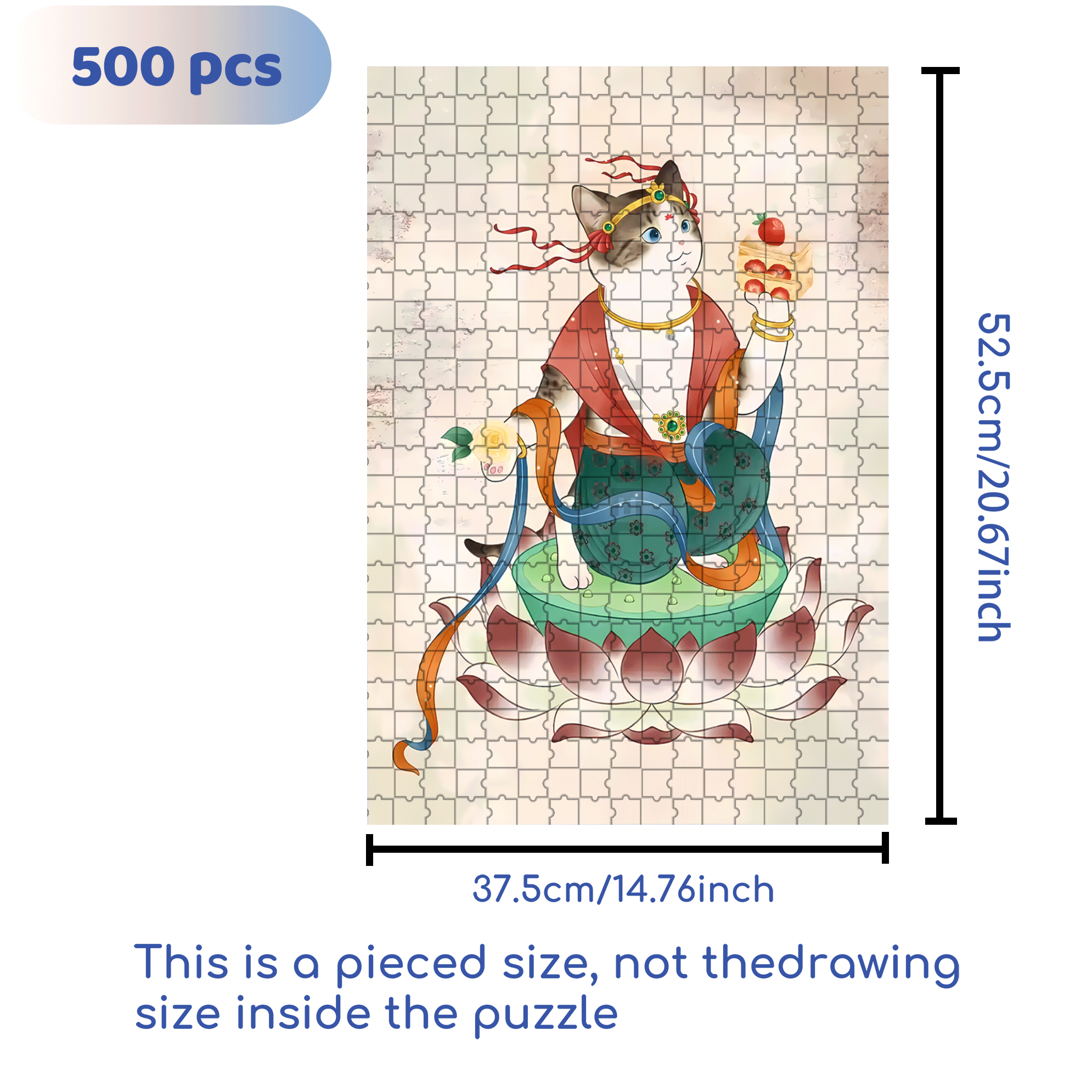 Flying Cat 500pcs/1000pcs Jigsaw Puzzle, Scratch-Resistant, Interactive Family Game & Brain-Boosting DIY Decor, Perfect for Halloween, Christmas & New Year Gifts, Family Puzzle Game