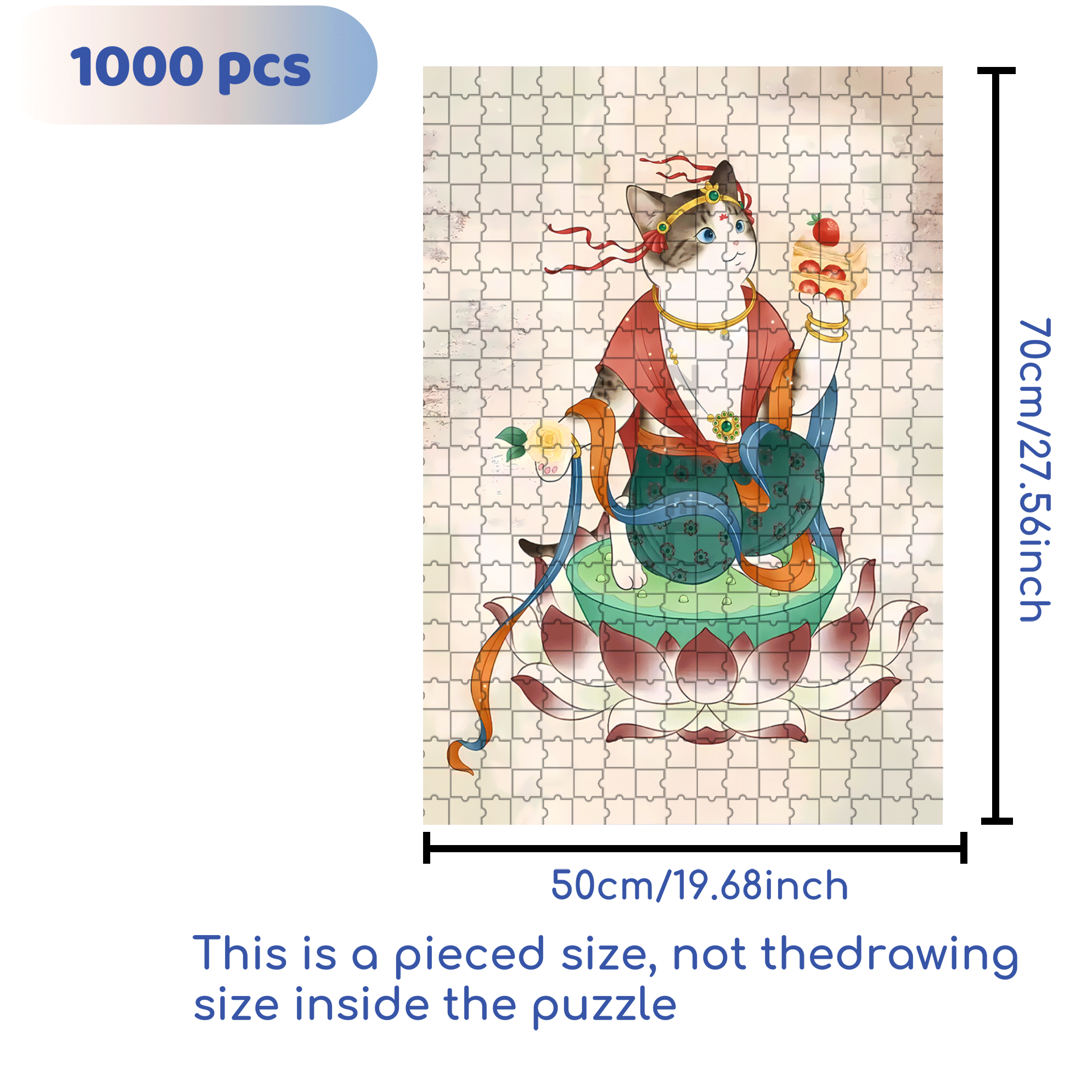 Flying Cat 500pcs/1000pcs Jigsaw Puzzle, Scratch-Resistant, Interactive Family Game & Brain-Boosting DIY Decor, Perfect for Halloween, Christmas & New Year Gifts, Family Puzzle Game