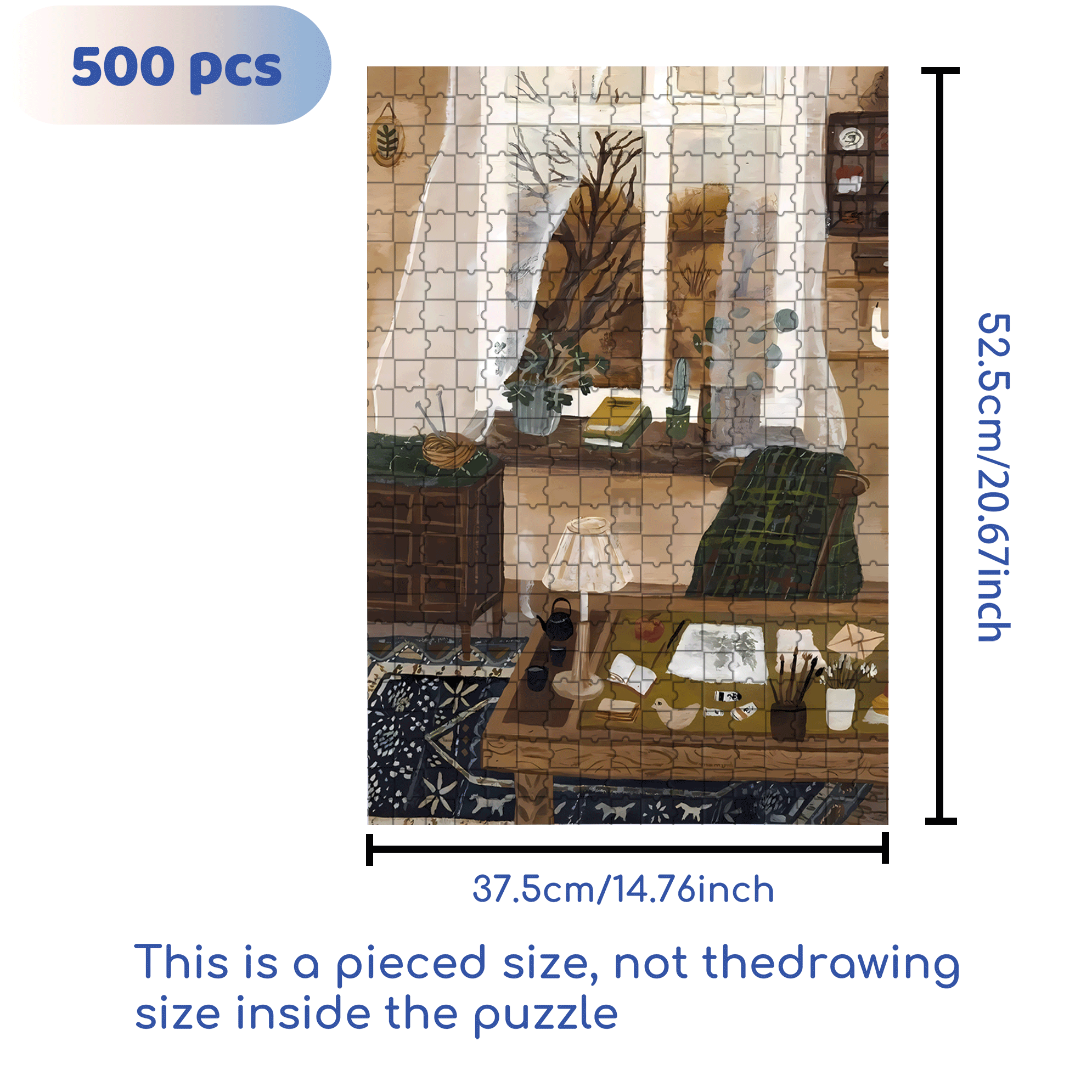 Gentle Breeze 500pcs/1000pcs Jigsaw Puzzle, Scratch-Resistant, Interactive Family Game & Brain-Boosting DIY Decor, Perfect for Halloween, Christmas & New Year Gifts, Family Puzzle Game