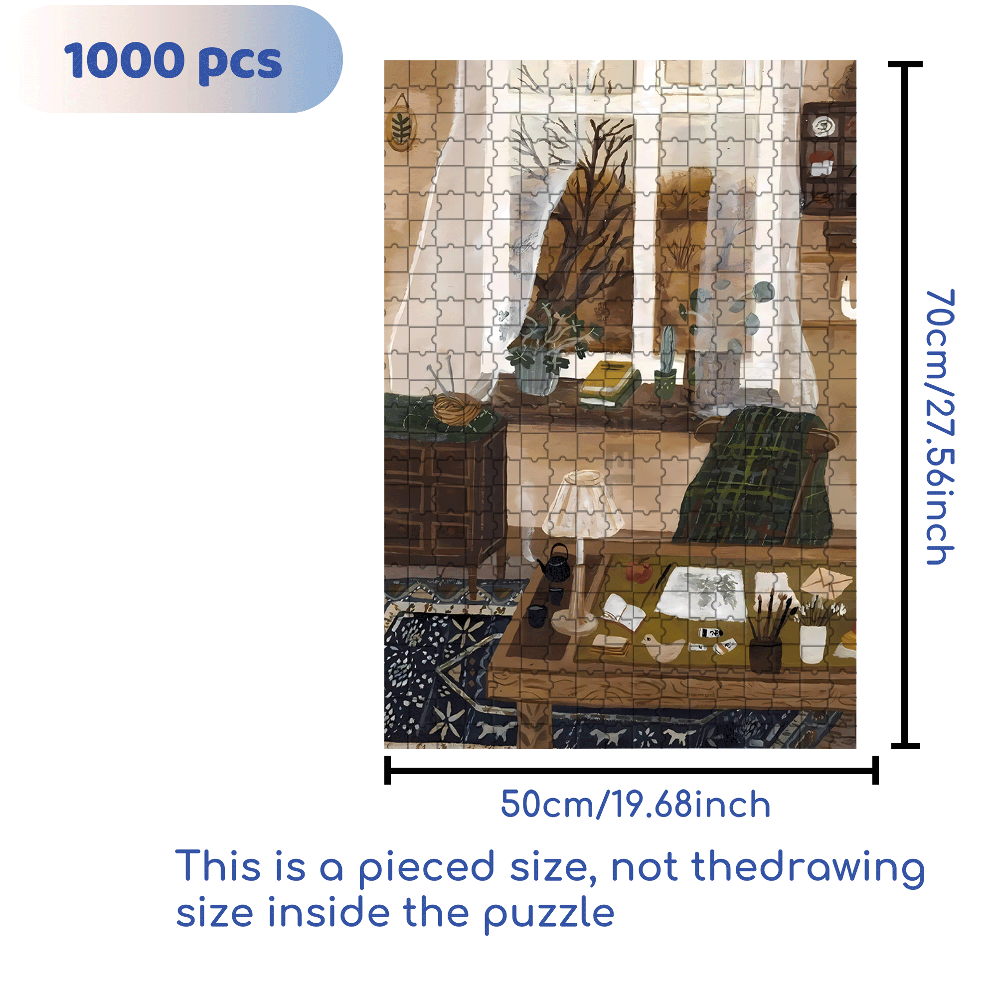 Gentle Breeze 500pcs/1000pcs Jigsaw Puzzle, Scratch-Resistant, Interactive Family Game & Brain-Boosting DIY Decor, Perfect for Halloween, Christmas & New Year Gifts, Family Puzzle Game