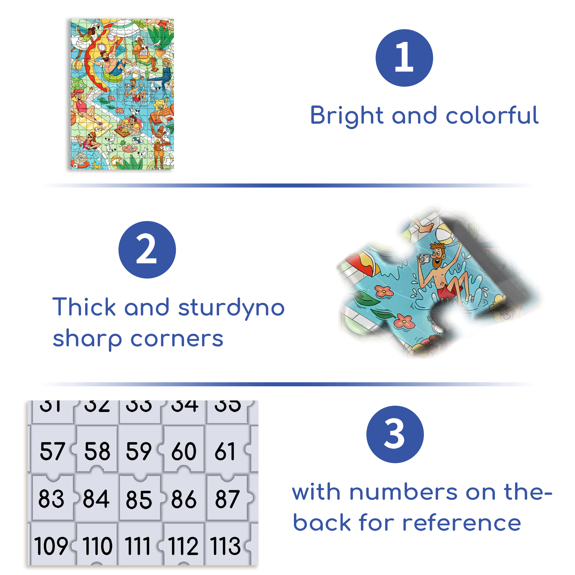 Happy Pool 500pcs/1000pcs Jigsaw Puzzle, Scratch-Resistant, Interactive Family Game & Brain-Boosting DIY Decor, Perfect for Halloween, Christmas & New Year Gifts, Family Puzzle Game