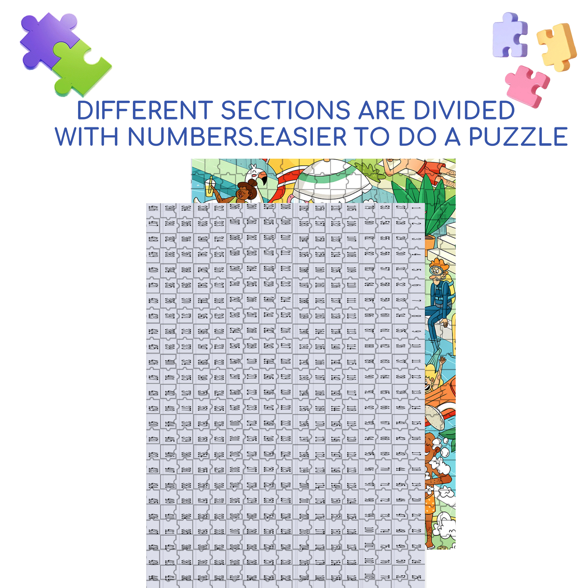 Happy Pool 500pcs/1000pcs Jigsaw Puzzle, Scratch-Resistant, Interactive Family Game & Brain-Boosting DIY Decor, Perfect for Halloween, Christmas & New Year Gifts, Family Puzzle Game