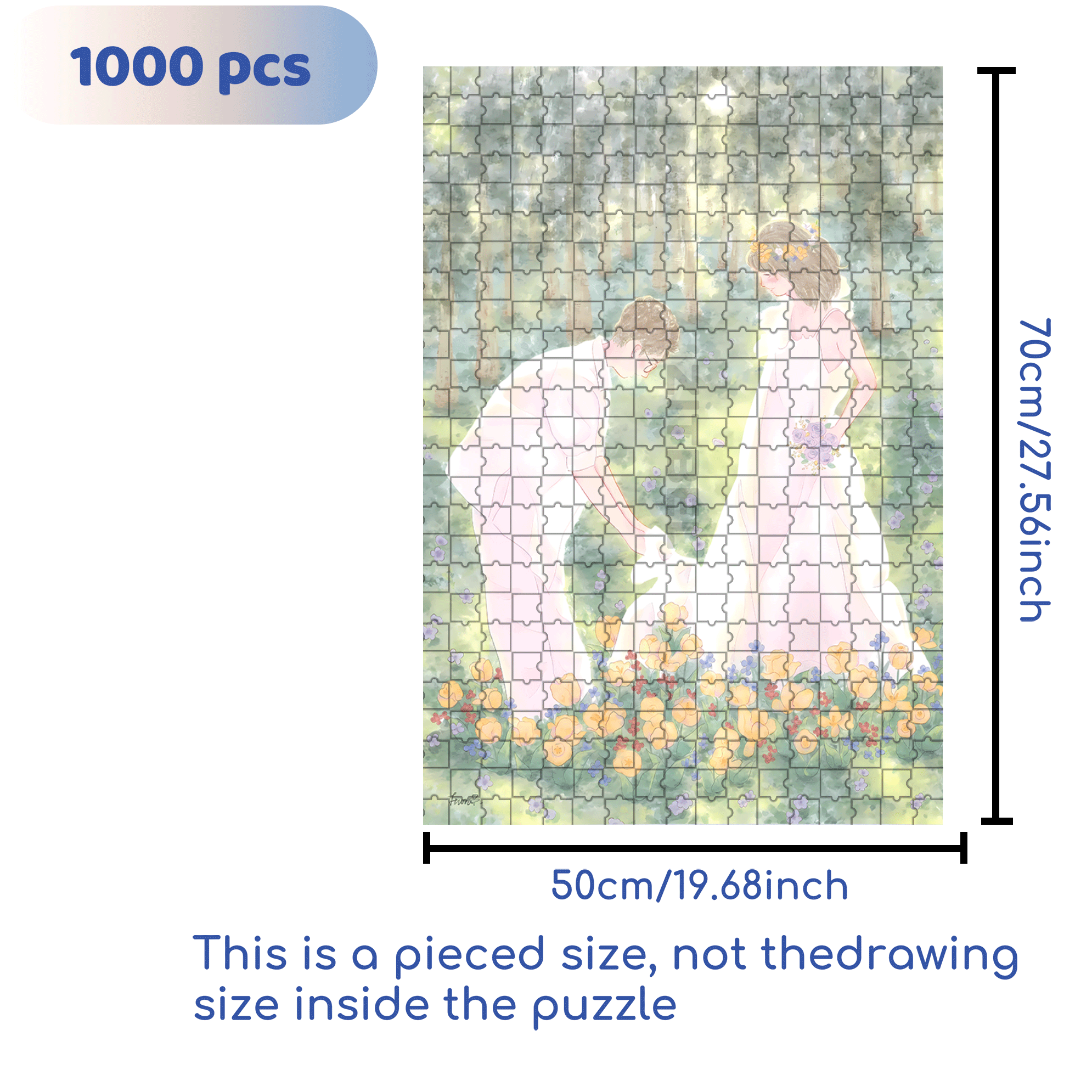 Happy Wedding 2 500pcs/1000pcs Jigsaw Puzzle, Scratch-Resistant, Interactive Family Game & Brain-Boosting DIY Decor, Perfect for Halloween, Christmas & New Year Gifts, Family Puzzle Game