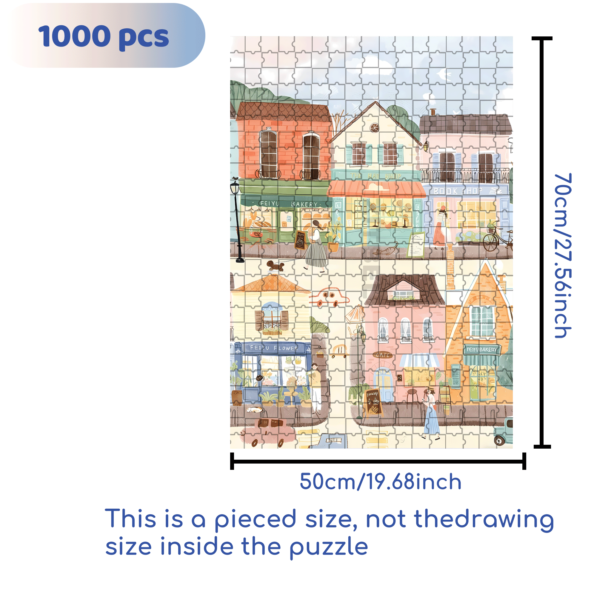 Healing Style 500pcs/1000pcs Jigsaw Puzzle, Scratch-Resistant, Interactive Family Game & Brain-Boosting DIY Decor, Perfect for Halloween, Christmas & New Year Gifts, Family Puzzle Game