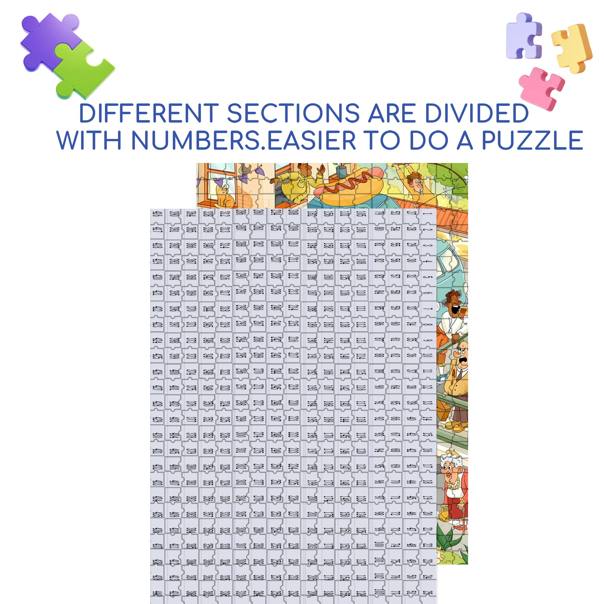 Hot Dog City 500pcs/1000pcs Jigsaw Puzzle, Scratch-Resistant, Interactive Family Game & Brain-Boosting DIY Decor, Perfect for Halloween, Christmas & New Year Gifts, Family Puzzle Game