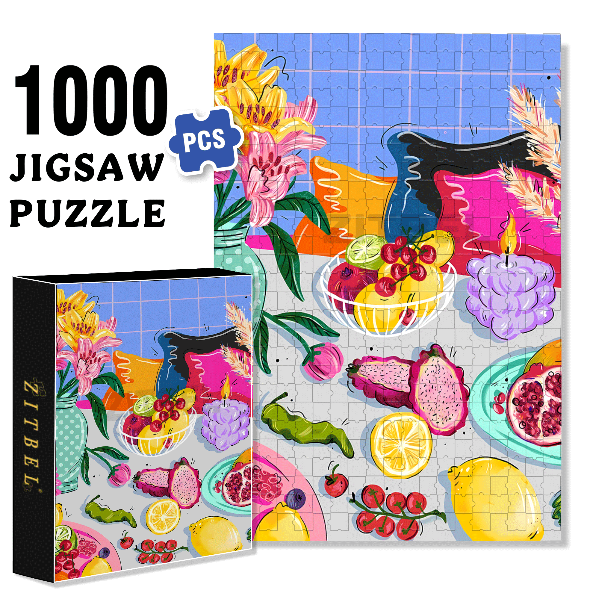 Infinite Passion 2 500pcs/1000pcs Jigsaw Puzzle, Scratch-Resistant, Interactive Family Game & Brain-Boosting DIY Decor, Perfect for Halloween, Christmas & New Year Gifts, Family Puzzle Game