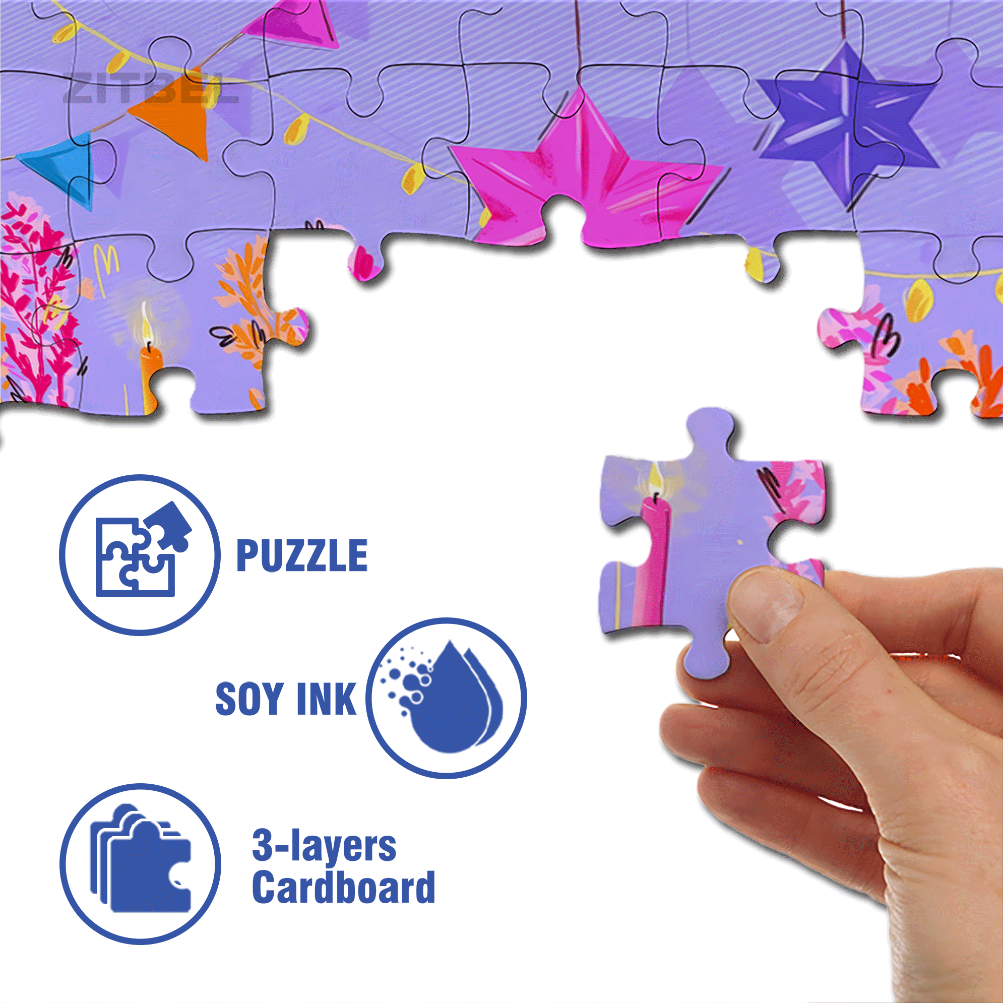 Infinite Passion 3 500pcs/1000pcs Jigsaw Puzzle, Scratch-Resistant, Interactive Family Game & Brain-Boosting DIY Decor, Perfect for Halloween, Christmas & New Year Gifts, Family Puzzle Game