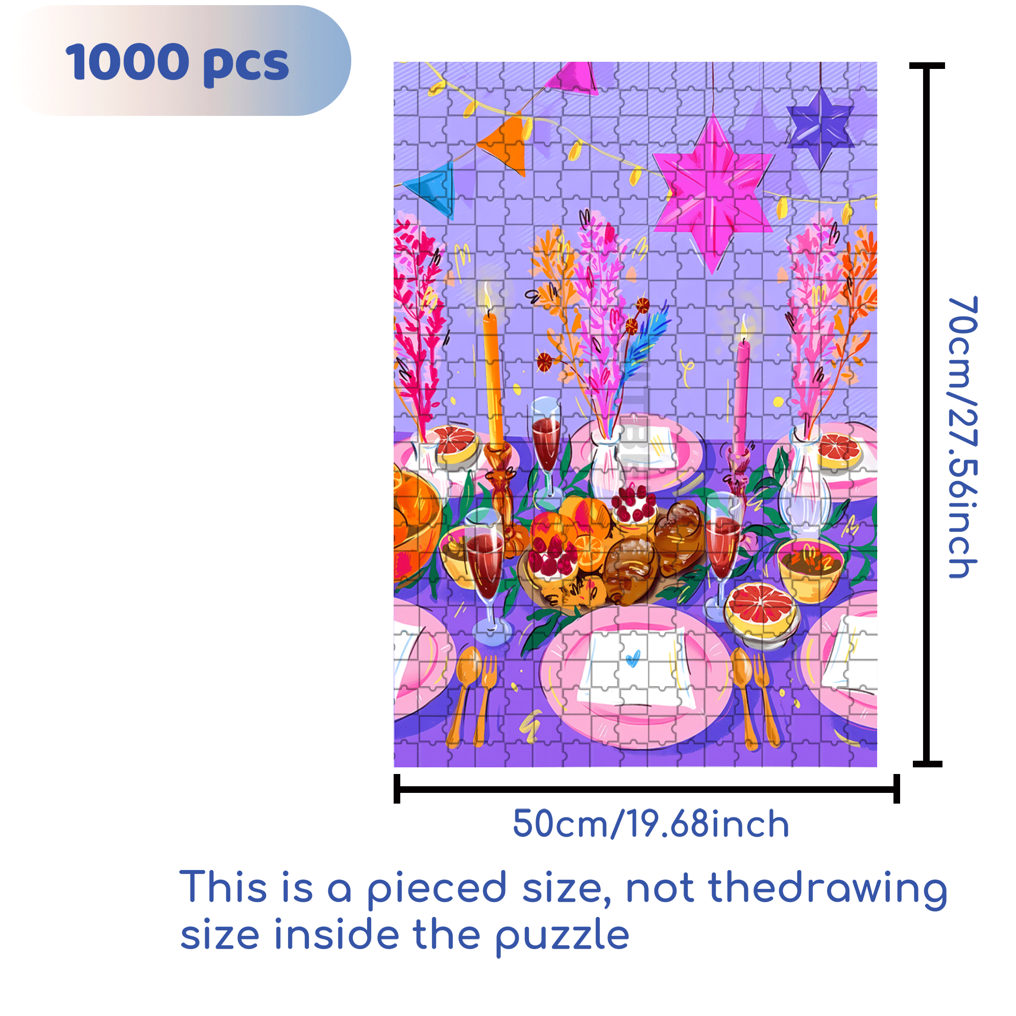 Infinite Passion 3 500pcs/1000pcs Jigsaw Puzzle, Scratch-Resistant, Interactive Family Game & Brain-Boosting DIY Decor, Perfect for Halloween, Christmas & New Year Gifts, Family Puzzle Game
