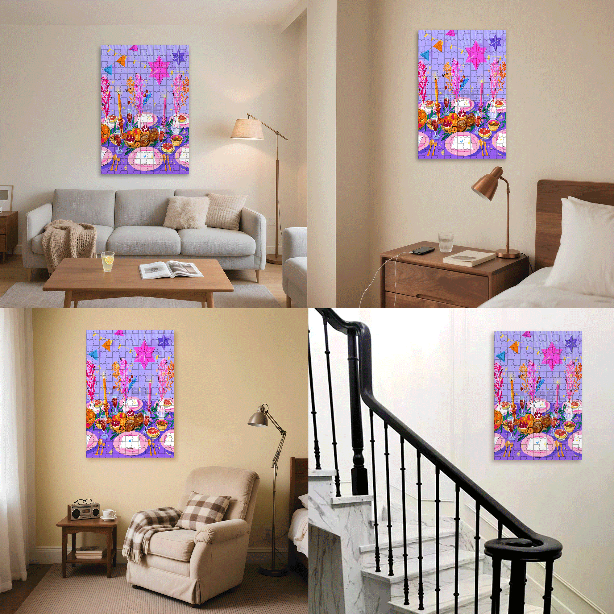 Infinite Passion 3 500pcs/1000pcs Jigsaw Puzzle, Scratch-Resistant, Interactive Family Game & Brain-Boosting DIY Decor, Perfect for Halloween, Christmas & New Year Gifts, Family Puzzle Game