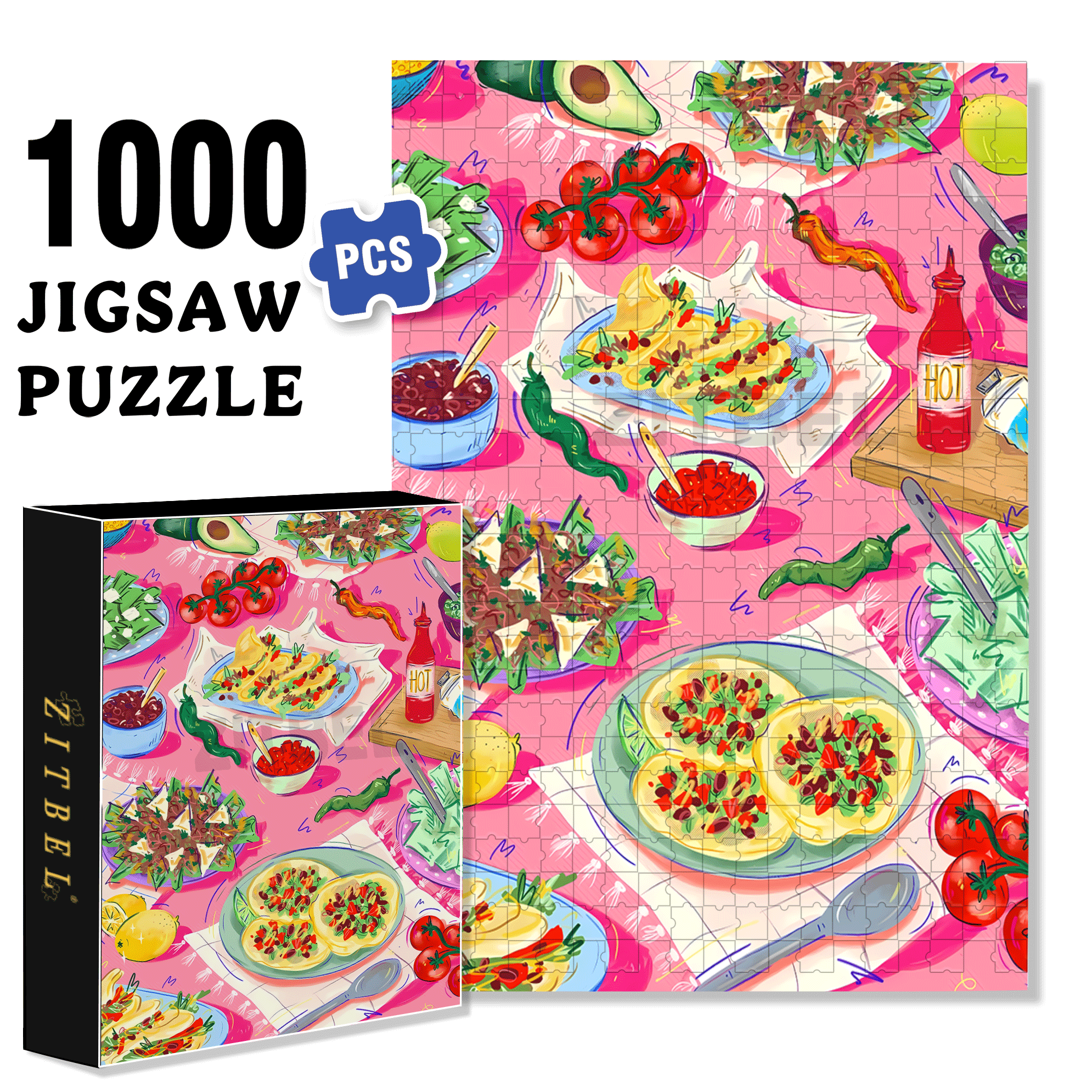Infinite Passion 4 500pcs/1000pcs Jigsaw Puzzle, Scratch-Resistant, Interactive Family Game & Brain-Boosting DIY Decor, Perfect for Halloween, Christmas & New Year Gifts, Family Puzzle Game