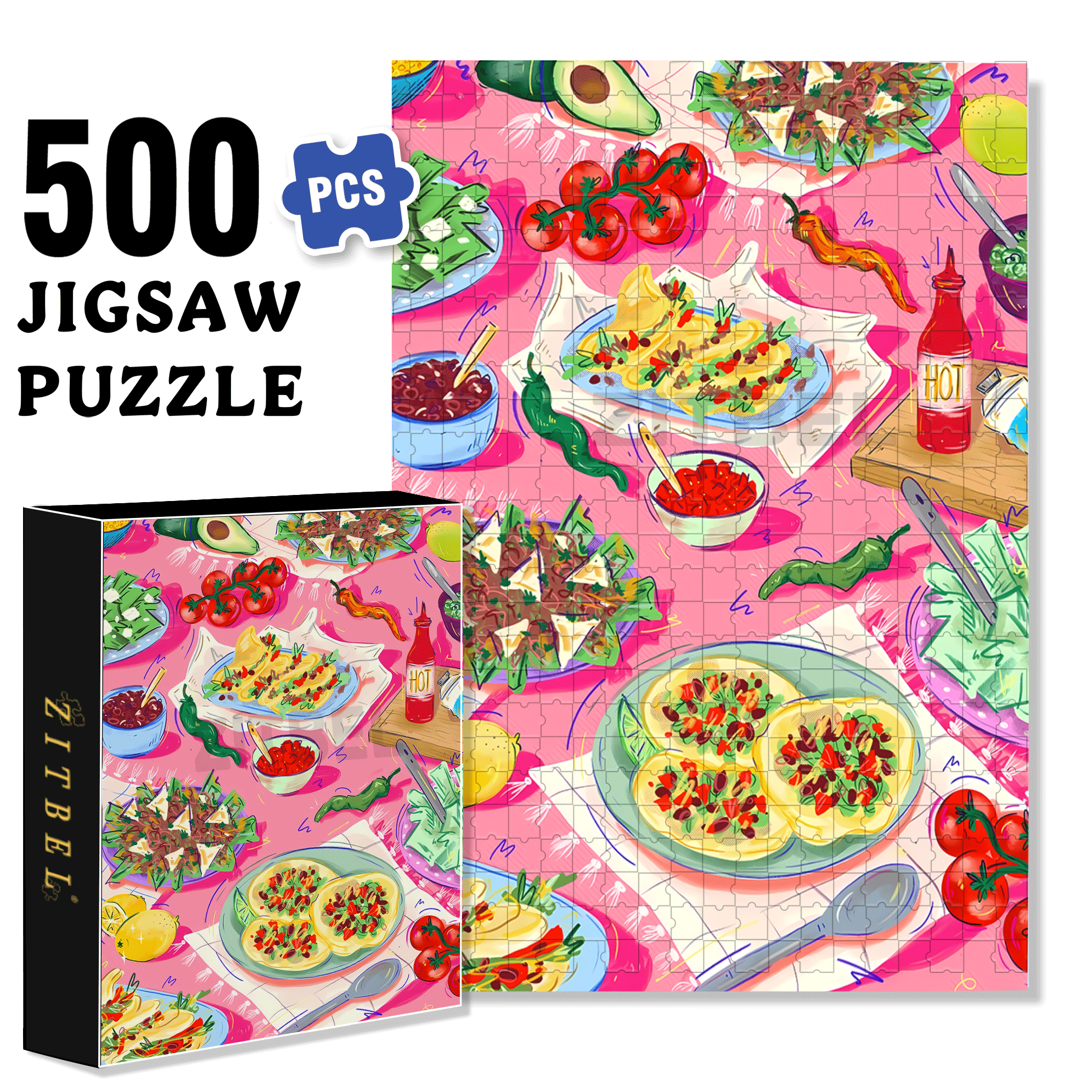 Infinite Passion 4 500pcs/1000pcs Jigsaw Puzzle, Scratch-Resistant, Interactive Family Game & Brain-Boosting DIY Decor, Perfect for Halloween, Christmas & New Year Gifts, Family Puzzle Game