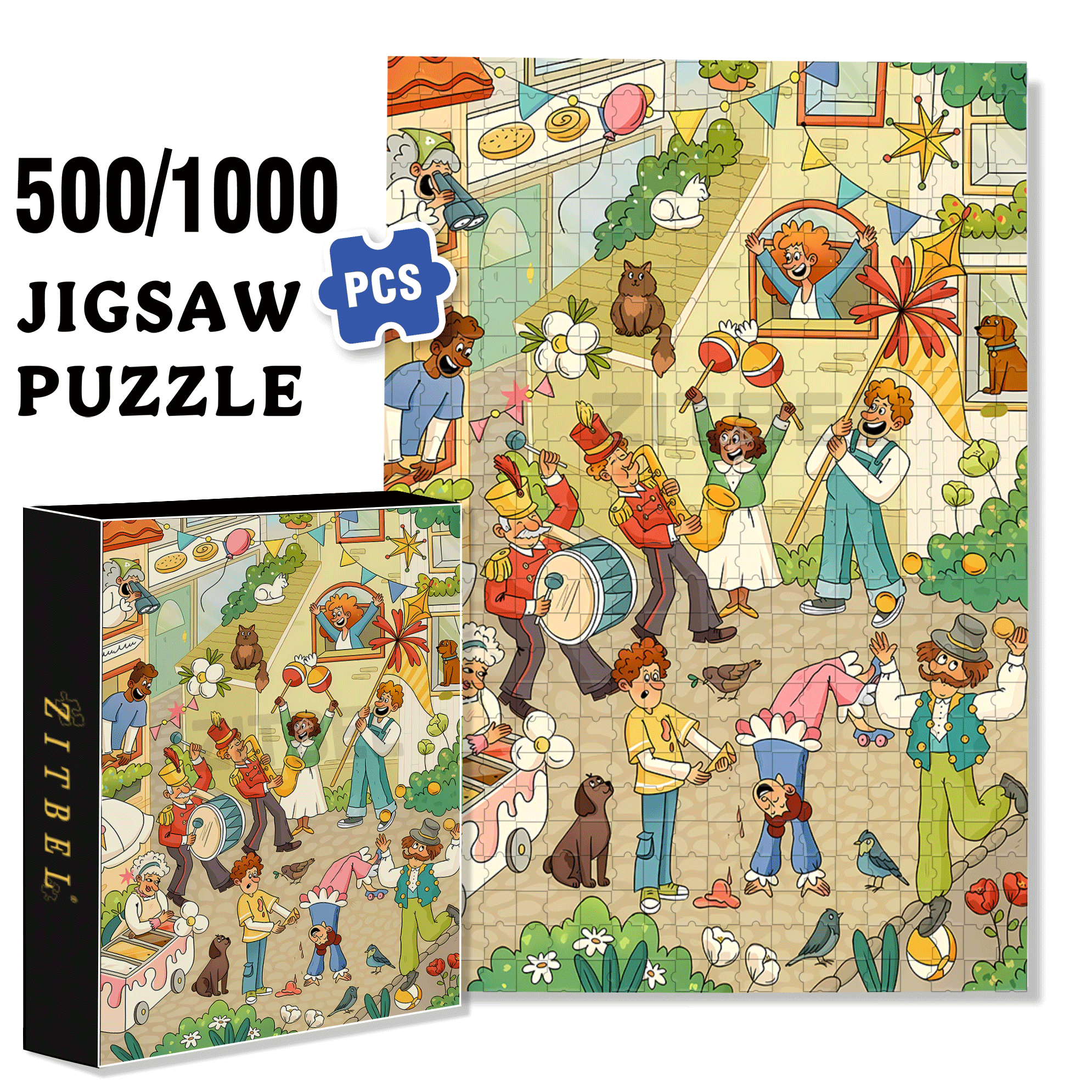 Major Celebrations 500pcs/1000pcs Jigsaw Puzzle, Scratch-Resistant, Interactive Family Game & Brain-Boosting DIY Decor, Perfect for Halloween, Christmas & New Year Gifts, Family Puzzle Game