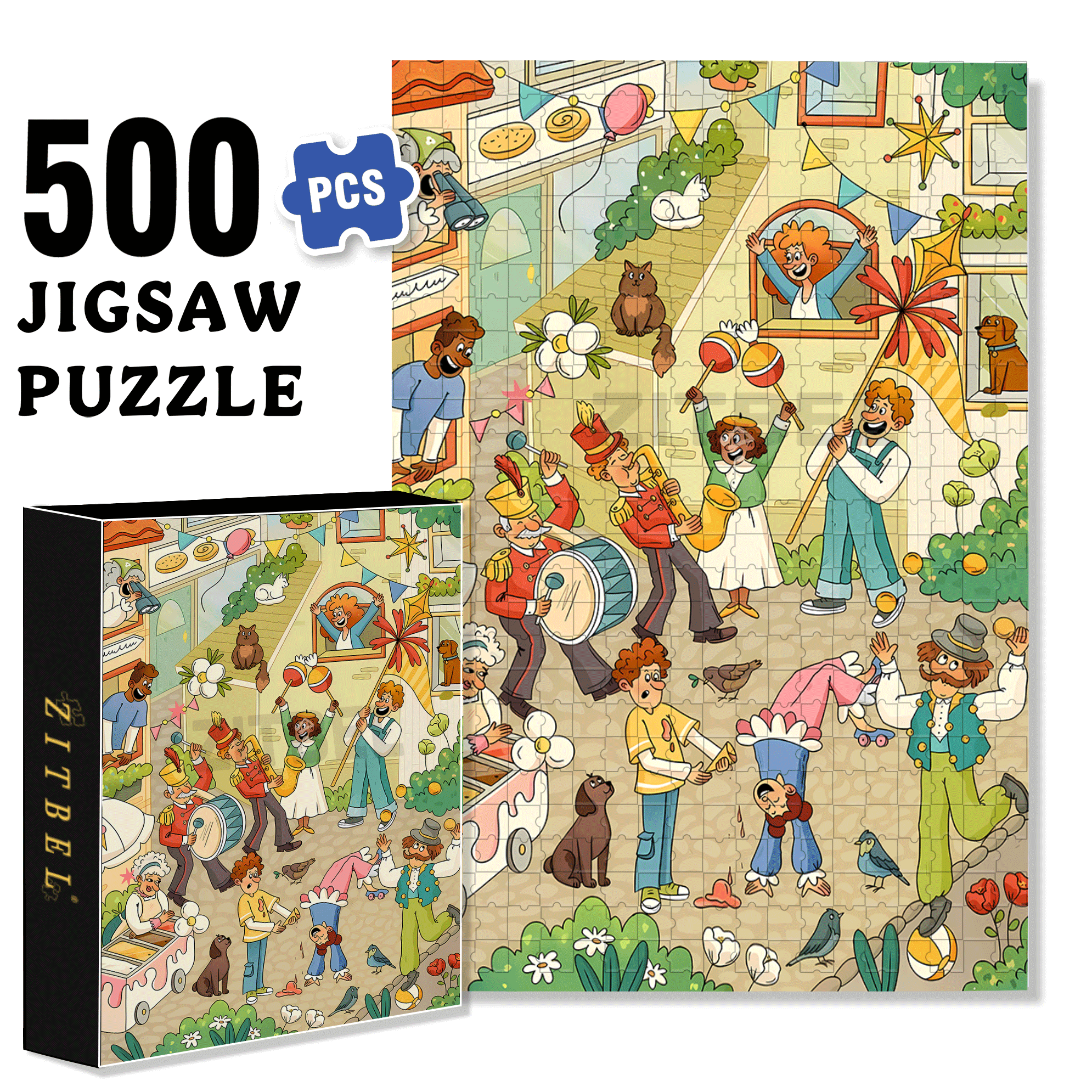 Major Celebrations 500pcs/1000pcs Jigsaw Puzzle, Scratch-Resistant, Interactive Family Game & Brain-Boosting DIY Decor, Perfect for Halloween, Christmas & New Year Gifts, Family Puzzle Game