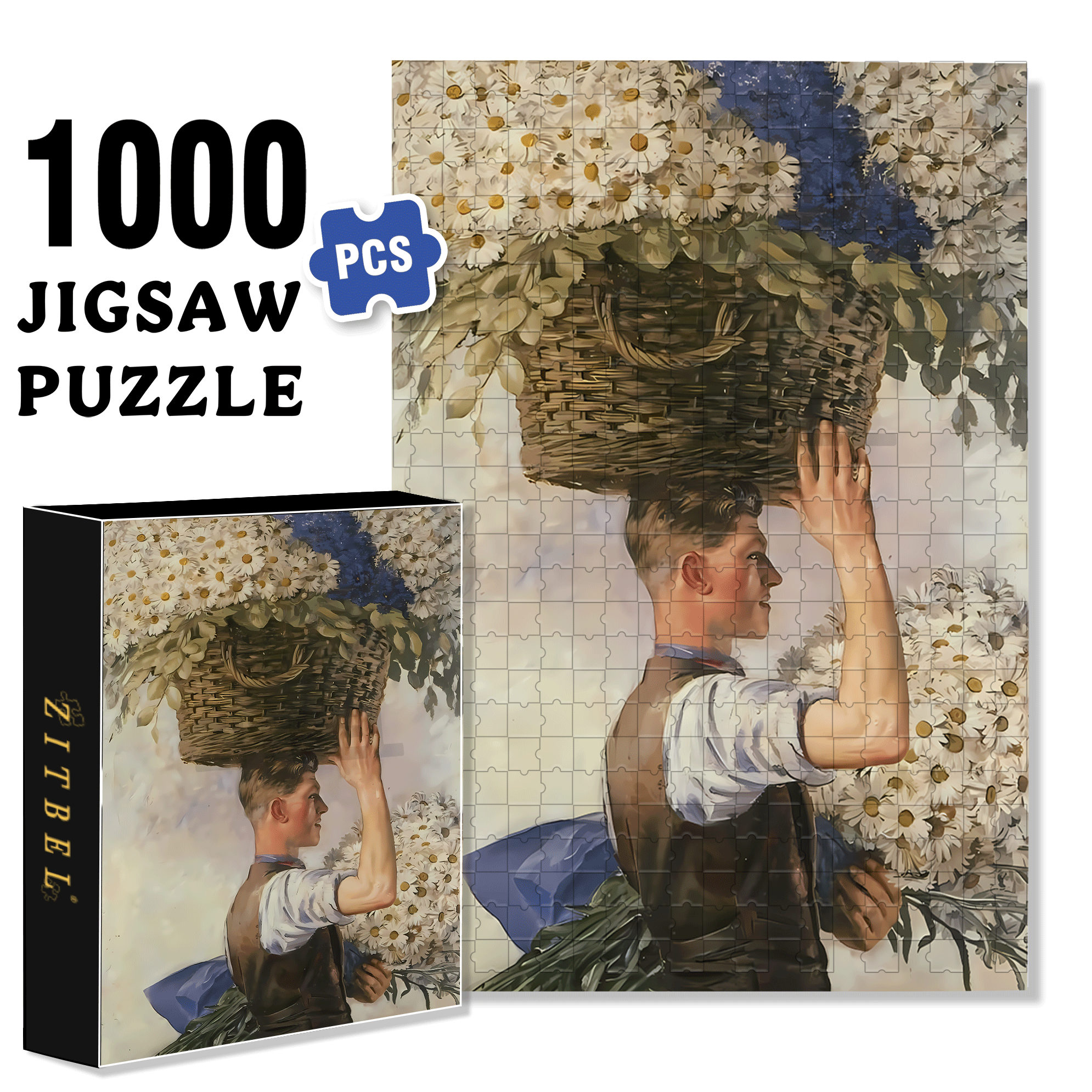 Morris 500pcs/1000pcs Jigsaw Puzzle, Scratch-Resistant, Interactive Family Game & Brain-Boosting DIY Decor, Perfect for Halloween, Christmas & New Year Gifts, Family Puzzle Game