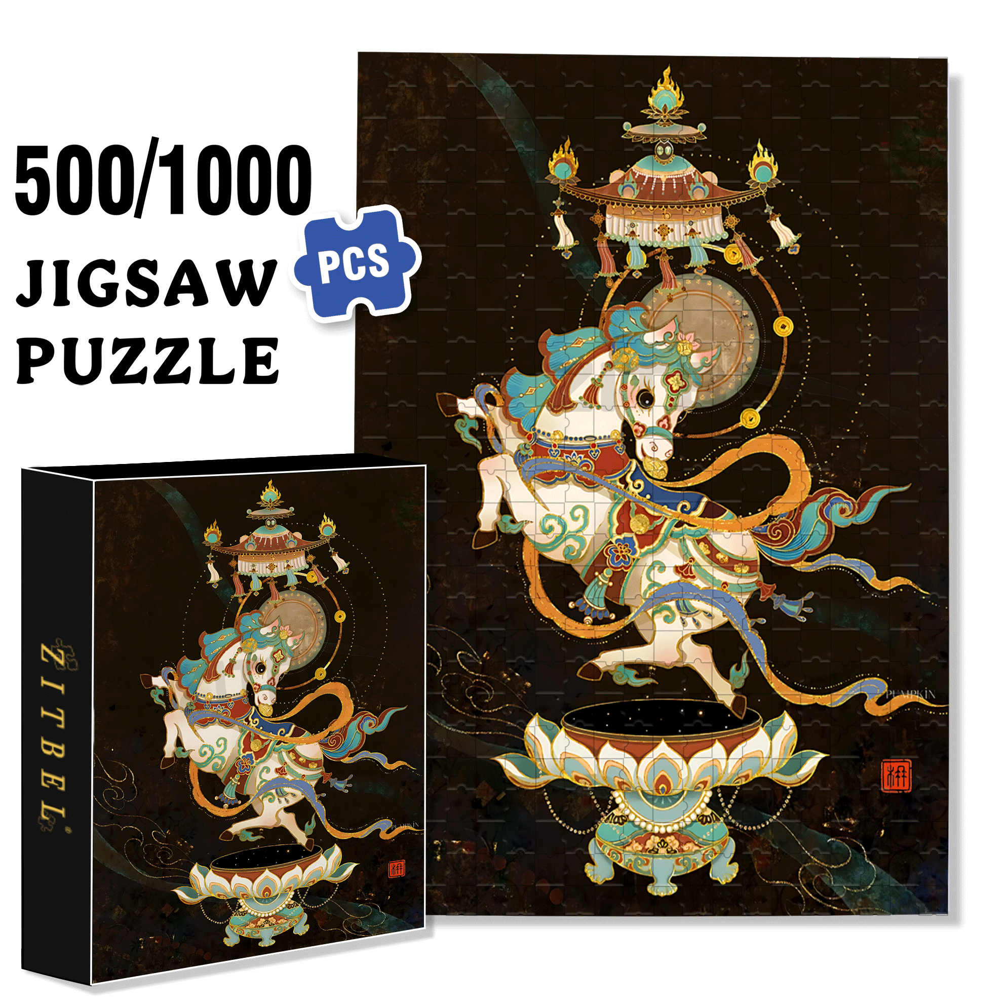 My Little Pony 2 500pcs/1000pcs Jigsaw Puzzle, Scratch-Resistant, Interactive Family Game & Brain-Boosting DIY Decor, Perfect for Halloween, Christmas & New Year Gifts, Family Puzzle Game