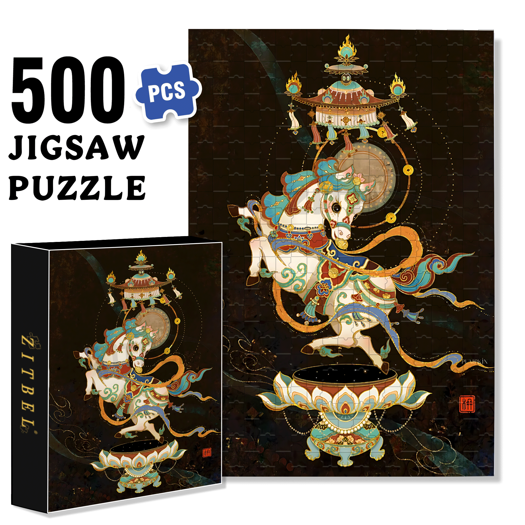 My Little Pony 2 500pcs/1000pcs Jigsaw Puzzle, Scratch-Resistant, Interactive Family Game & Brain-Boosting DIY Decor, Perfect for Halloween, Christmas & New Year Gifts, Family Puzzle Game