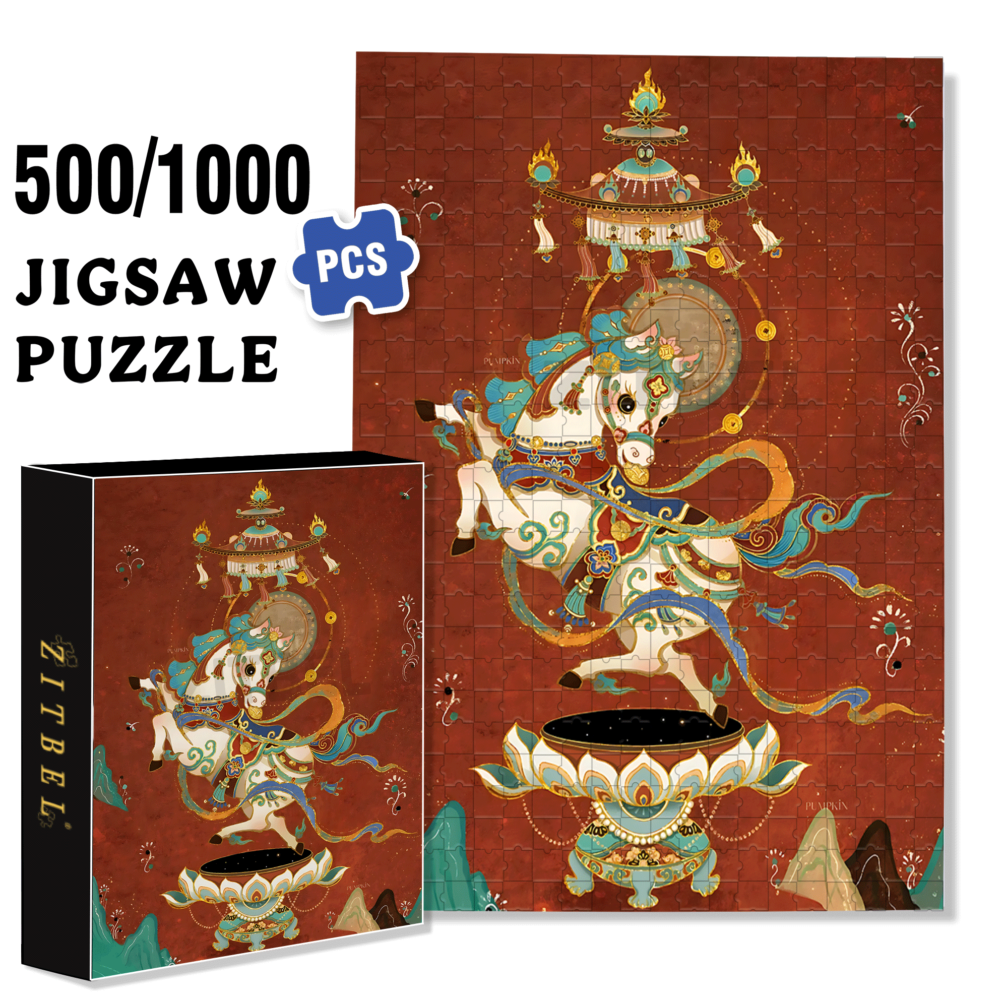 My Little Pony 500pcs/1000pcs Jigsaw Puzzle, Scratch-Resistant, Interactive Family Game & Brain-Boosting DIY Decor, Perfect for Halloween, Christmas & New Year Gifts, Family Puzzle Game