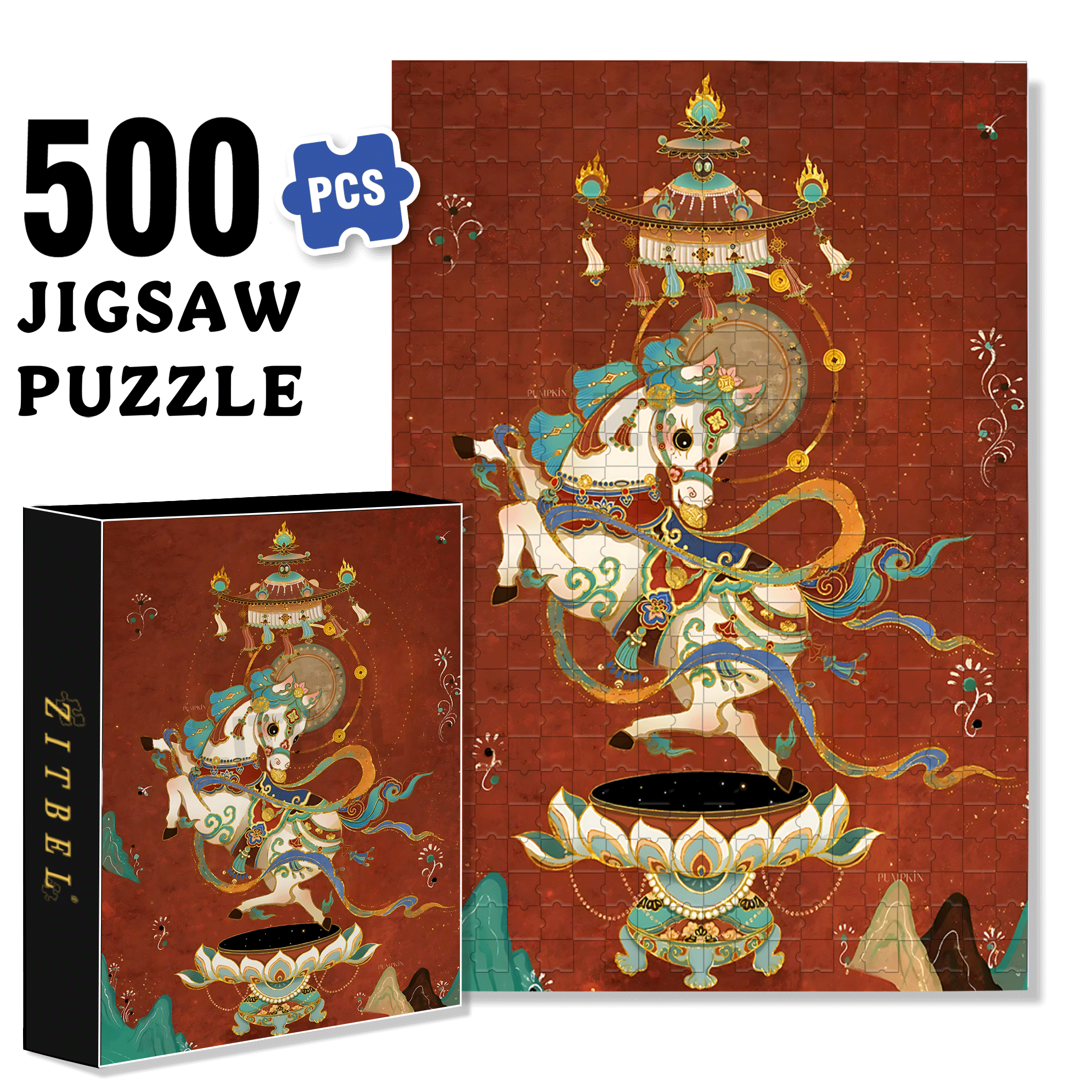 My Little Pony 500pcs/1000pcs Jigsaw Puzzle, Scratch-Resistant, Interactive Family Game & Brain-Boosting DIY Decor, Perfect for Halloween, Christmas & New Year Gifts, Family Puzzle Game